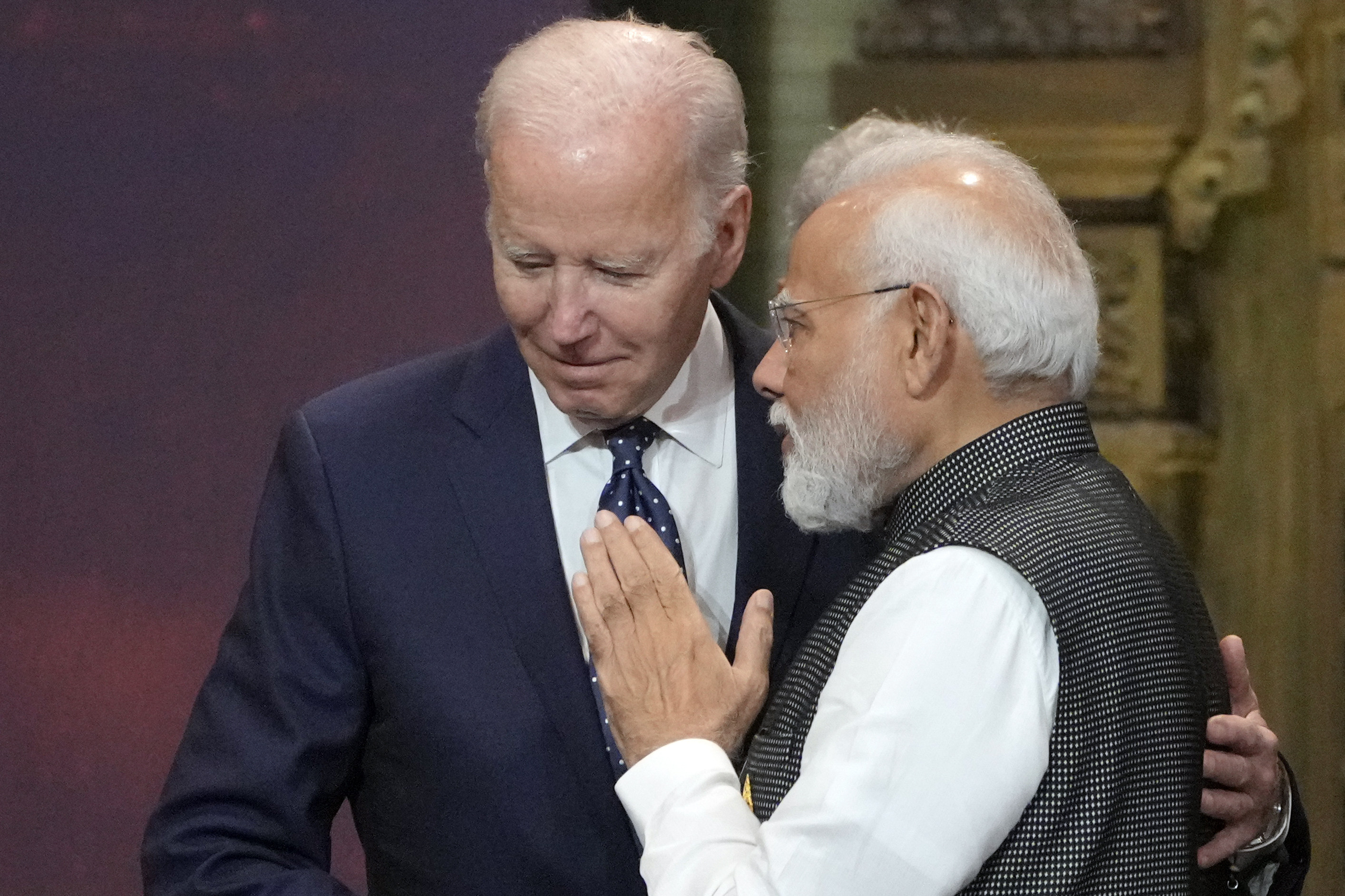 US President Joe Biden and India’s Prime Minister Narendra Modi at the G20 summit in Bali, Indonesia last year. Photo: AP