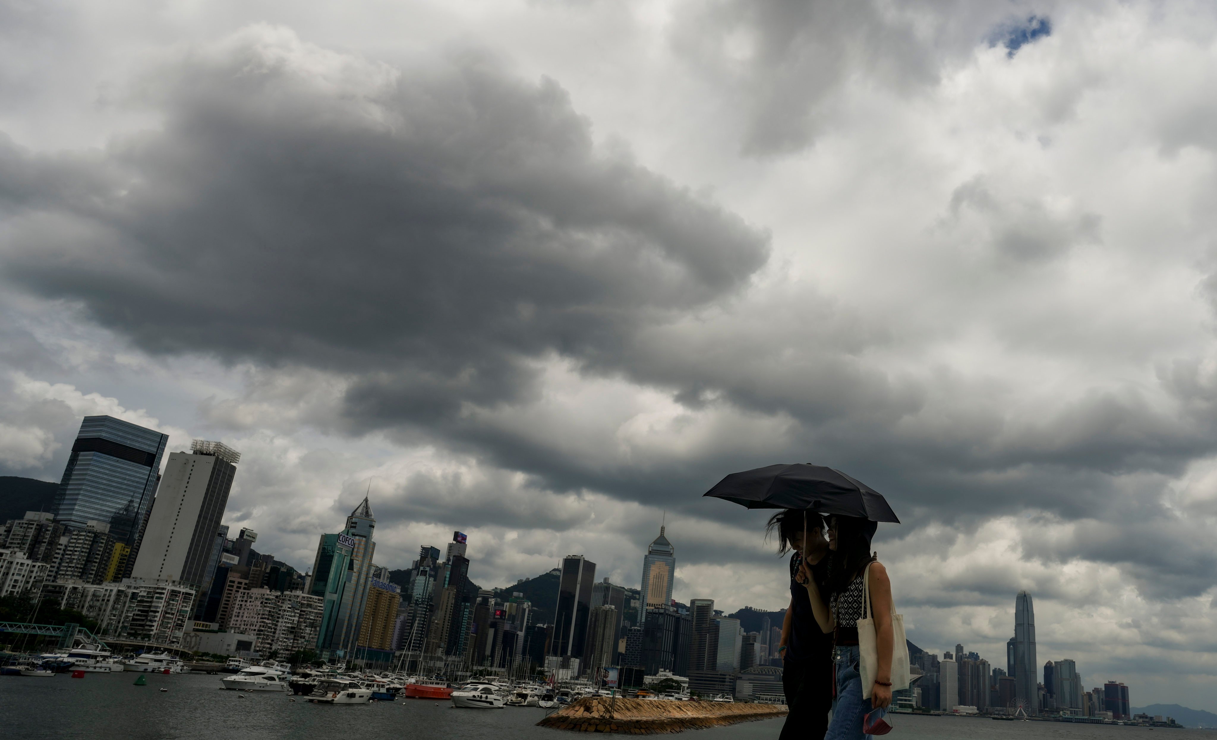 Two people visit East Coast Park Precinct, in North Point, on July 16. The mental health of Hong Kong’s young people is a growing concern, given the toll of the Covid-19 pandemic, and the stresses of education, unemployment, a lack of opportunities, and more. Photo: Sam Tsang