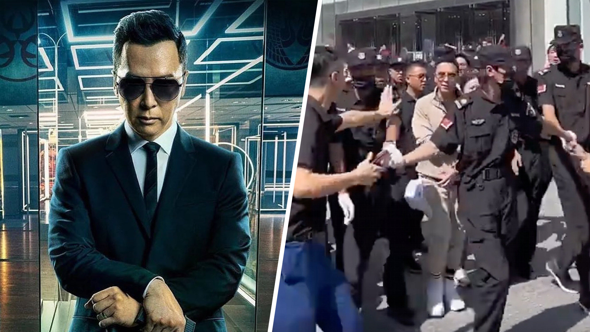 Hong Kong action film star, Donnie Yen, has faced angry criticism on mainland social media for heavy-handed security which surrounded him at an event in China. Photo: SCMP composite/Weibo/Instagram