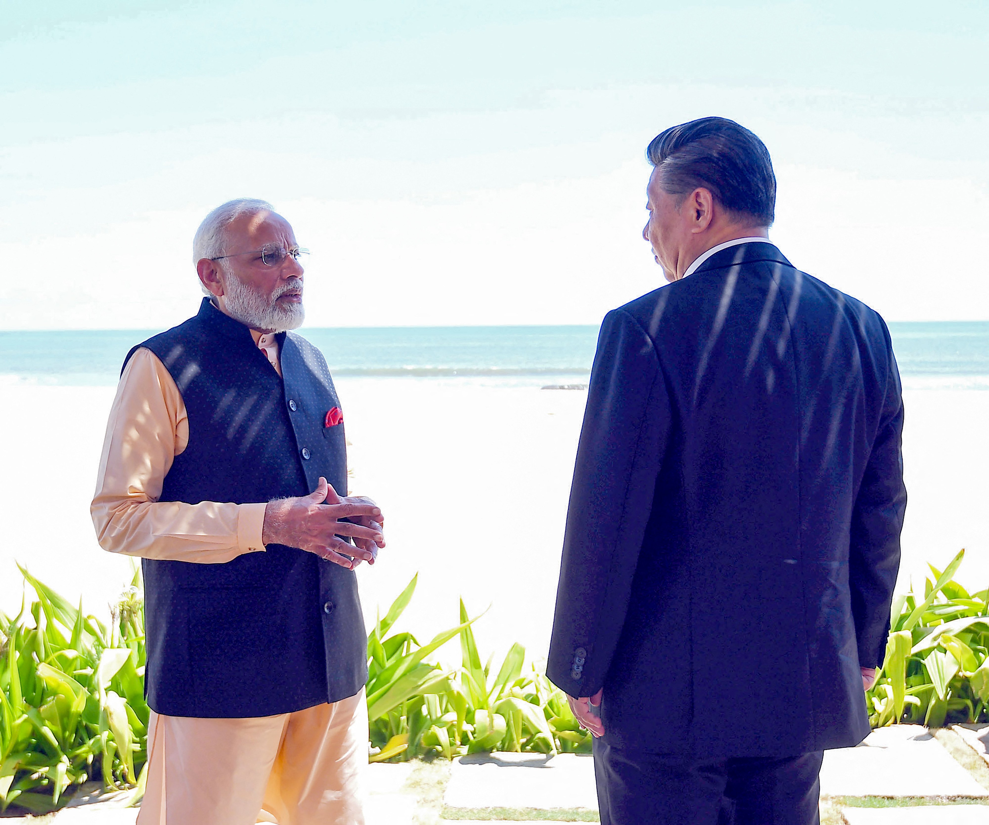 Indian Prime Minister Narendra Modi and Chinese President Xi Jinping in Mahabalipuram, Tamil Nadu, on October 12, 2019. Sino-Indian differences are being purposely exacerbated by inducing India to join so-called Indo-Pacific initiatives created to counter Asia-Pacific cooperation. Photo: India’s Press Information Bureau / AFP