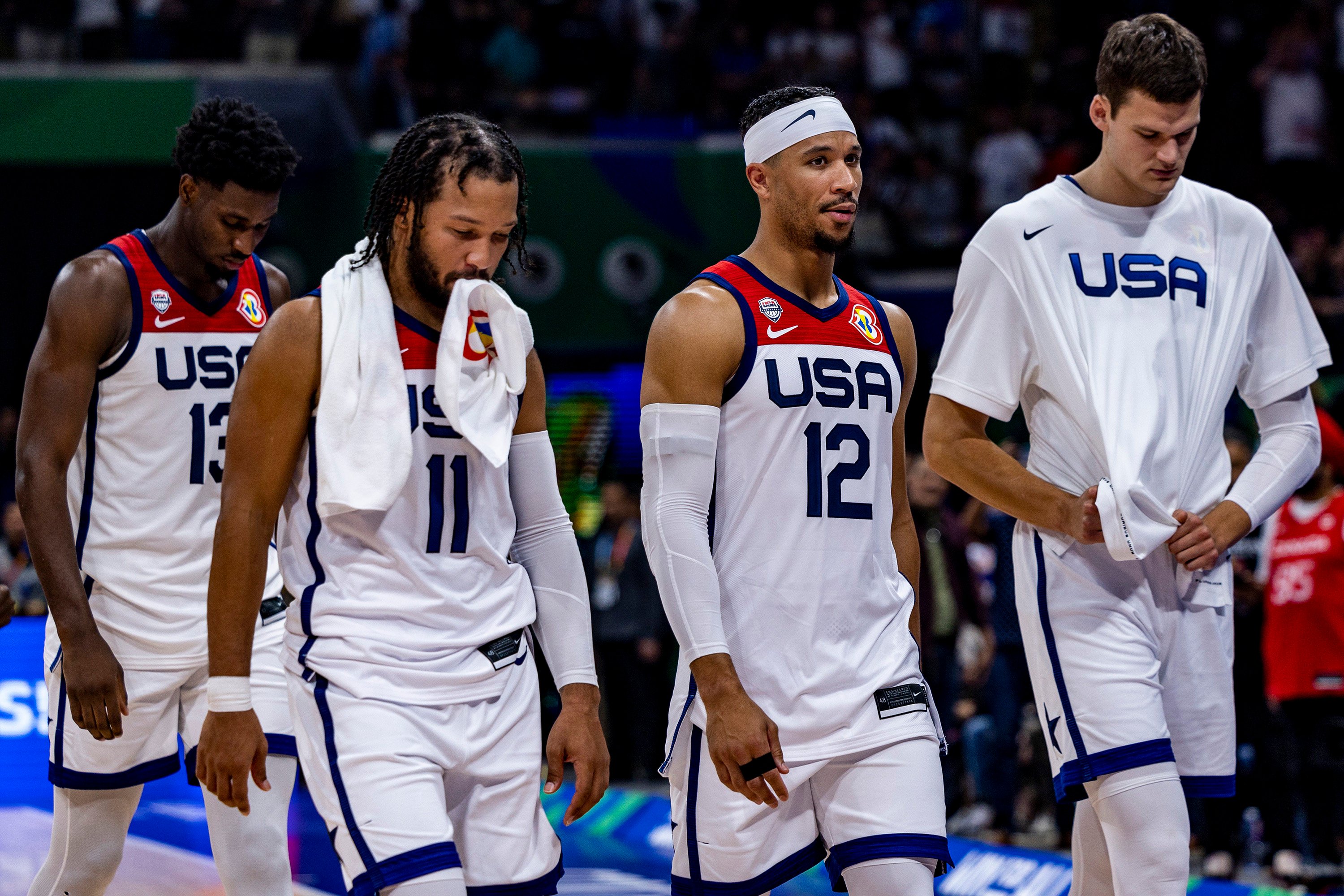 Team USA leave the court after losing to Germany in the FIBA Basketball World Cup semifinals at Mall of Asia Arena. Photo: TNS
