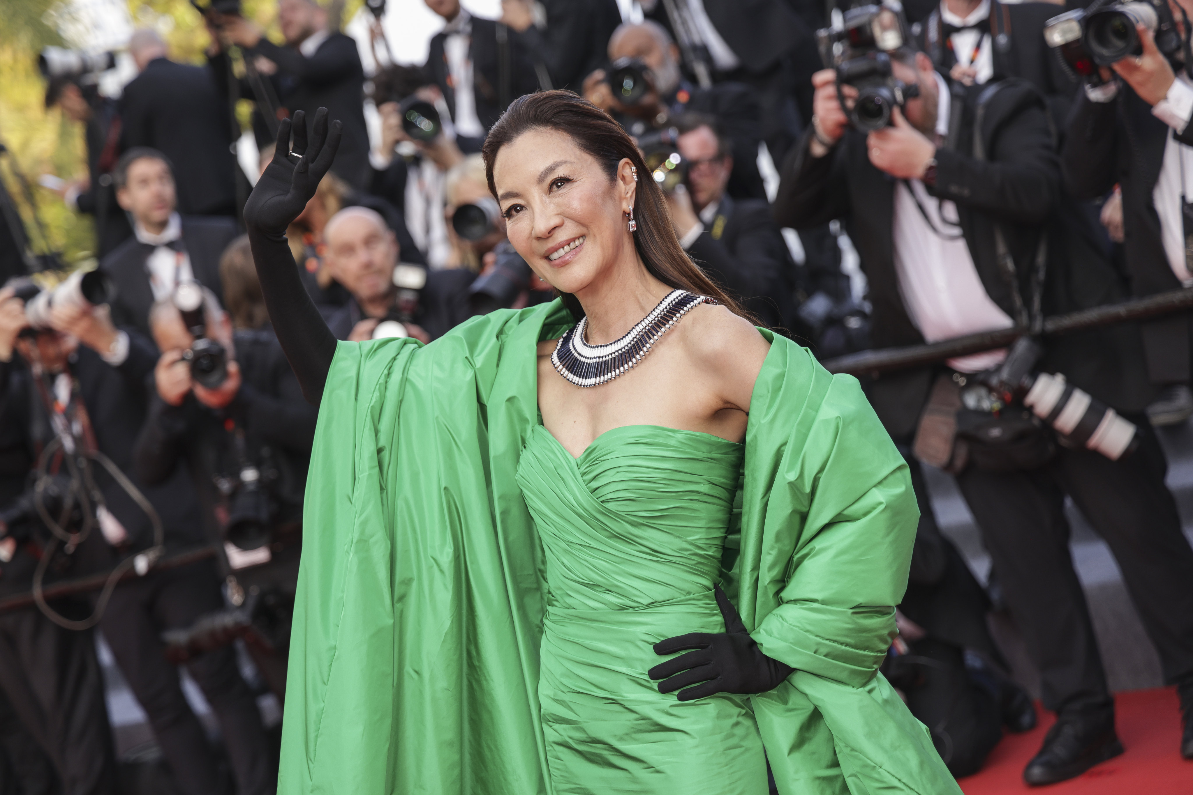 Michelle Yeoh poses for photographers upon arrival at the premiere of the film Firebrand at Cannes in May. Photo: AP