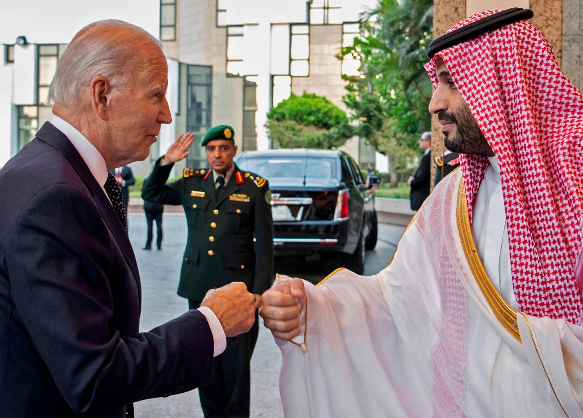 Saudi Crown Prince Mohammed bin Salman bumps fists with US President Joe Biden in Jeddah in July 2022. Photo: Saudi Royal Palace via AFP