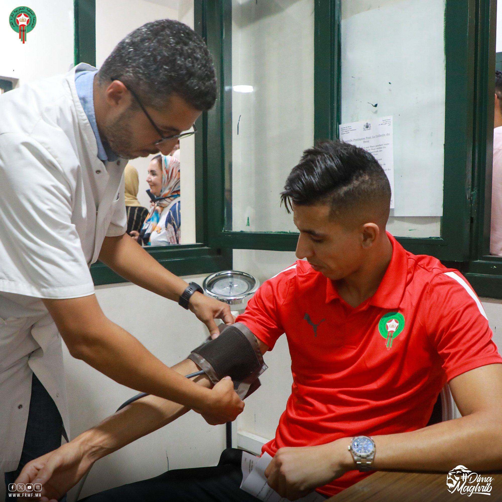 Atlas Lions donate blood to earthquake victims. Photo: Morocco national team