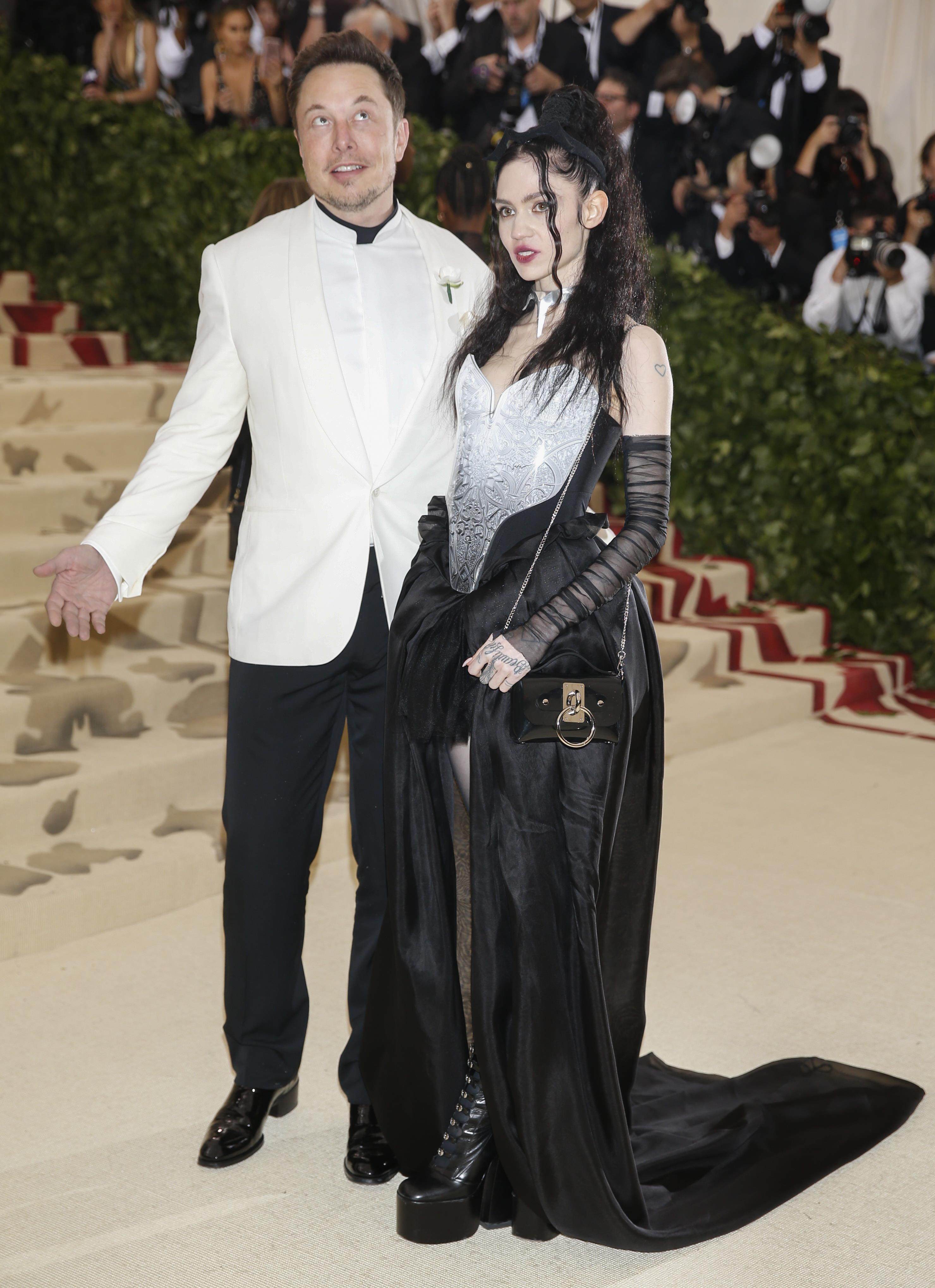 Elon Musk and Grimes arrive at the Met Gala in New York in May 2018. Photo: Reuters