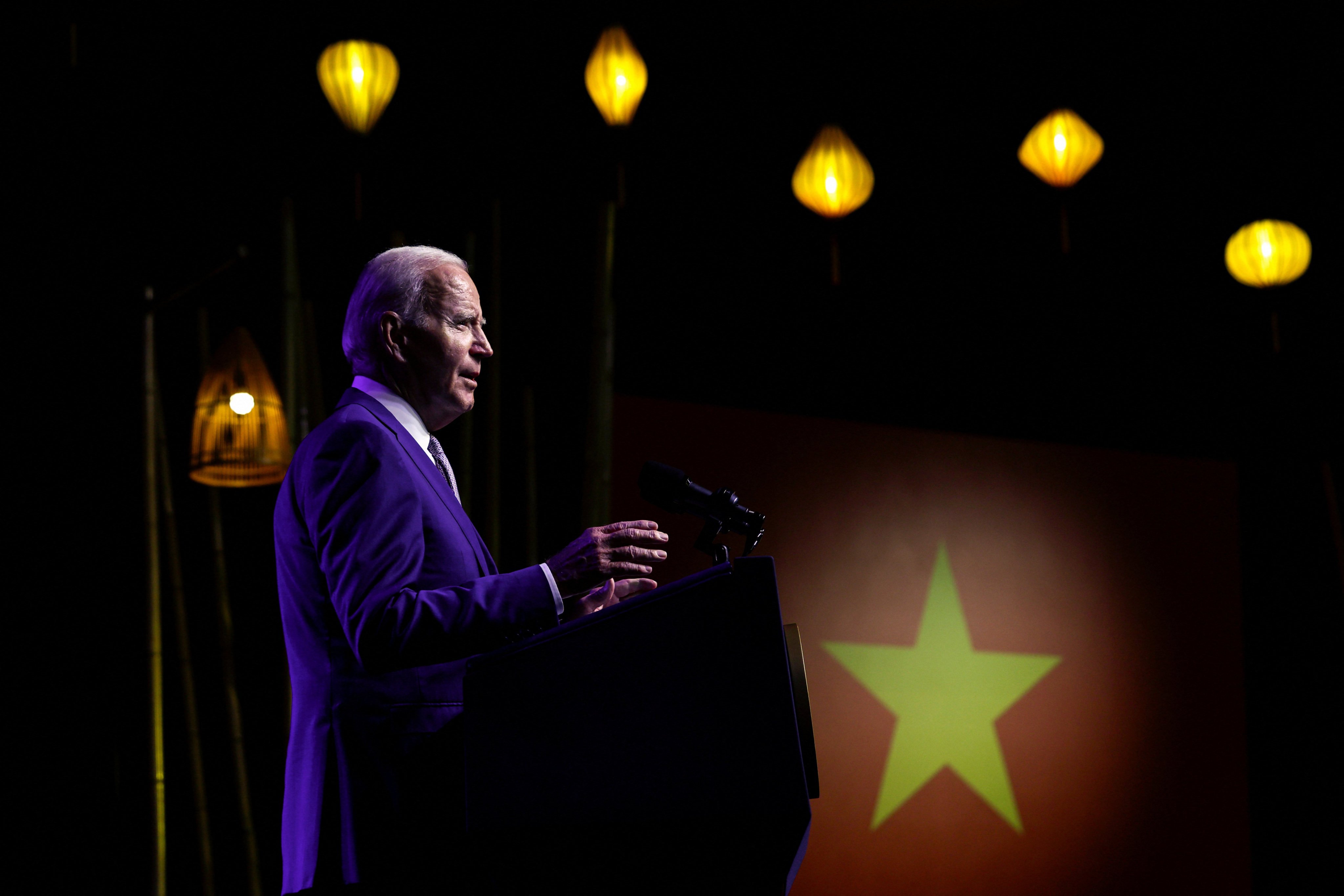 US President Joe Biden holds a press conference in Hanoi on September 10, 2023. As the US seeks closer ties with Vietnam, American chip makers are doing the same. Photo: Reuters