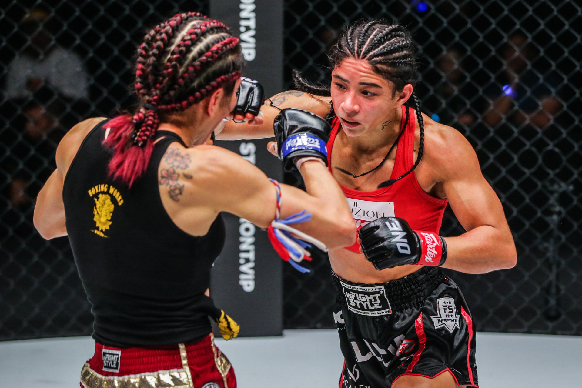 Allycia Rodrigues in action against Janet Todd at ONE Fight Night 8 in Singapore. Photos: ONE Championship