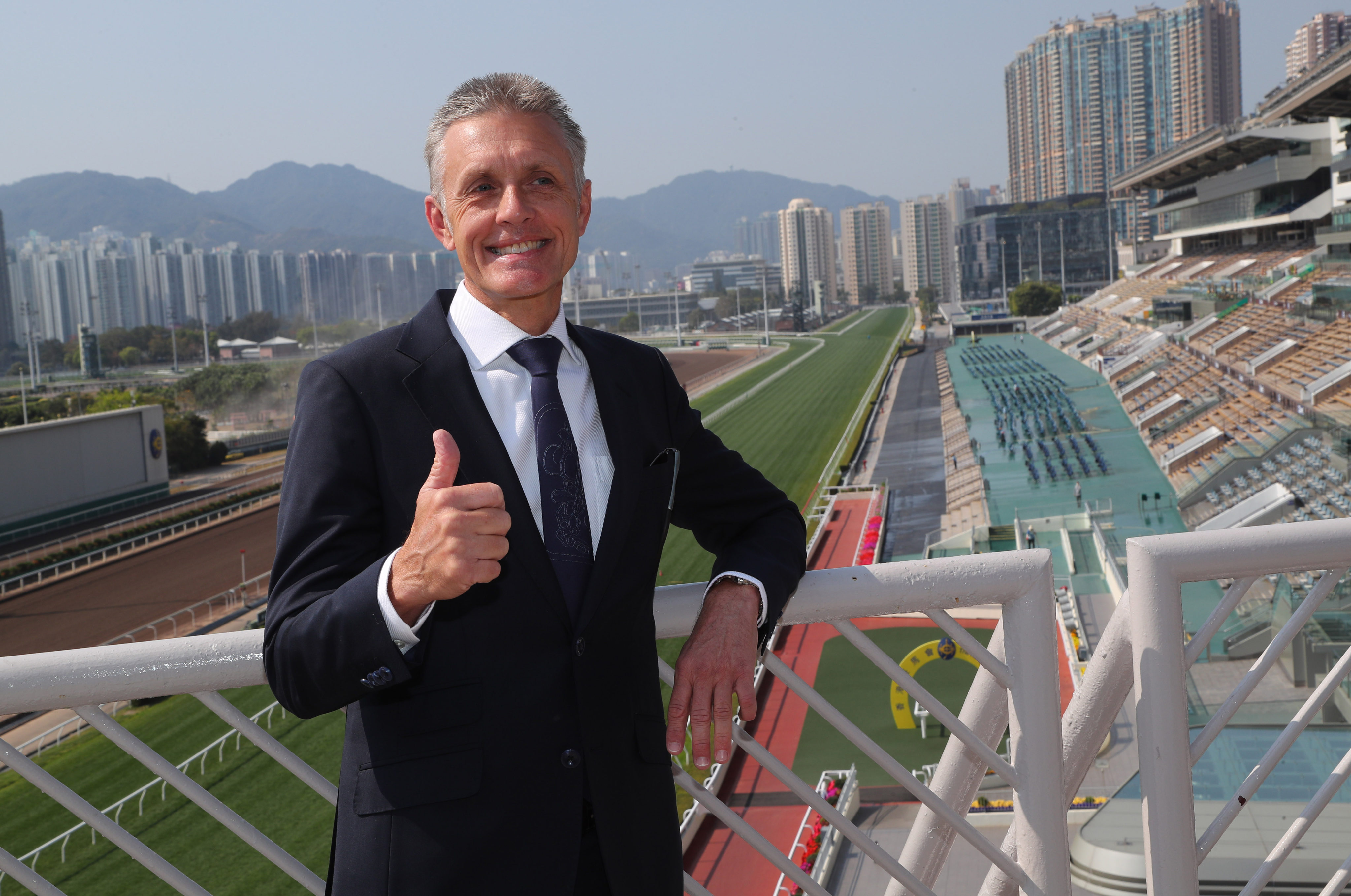 Mark Newnham meets the media at Sha Tin on March 10. Photos: Kenneth Chan