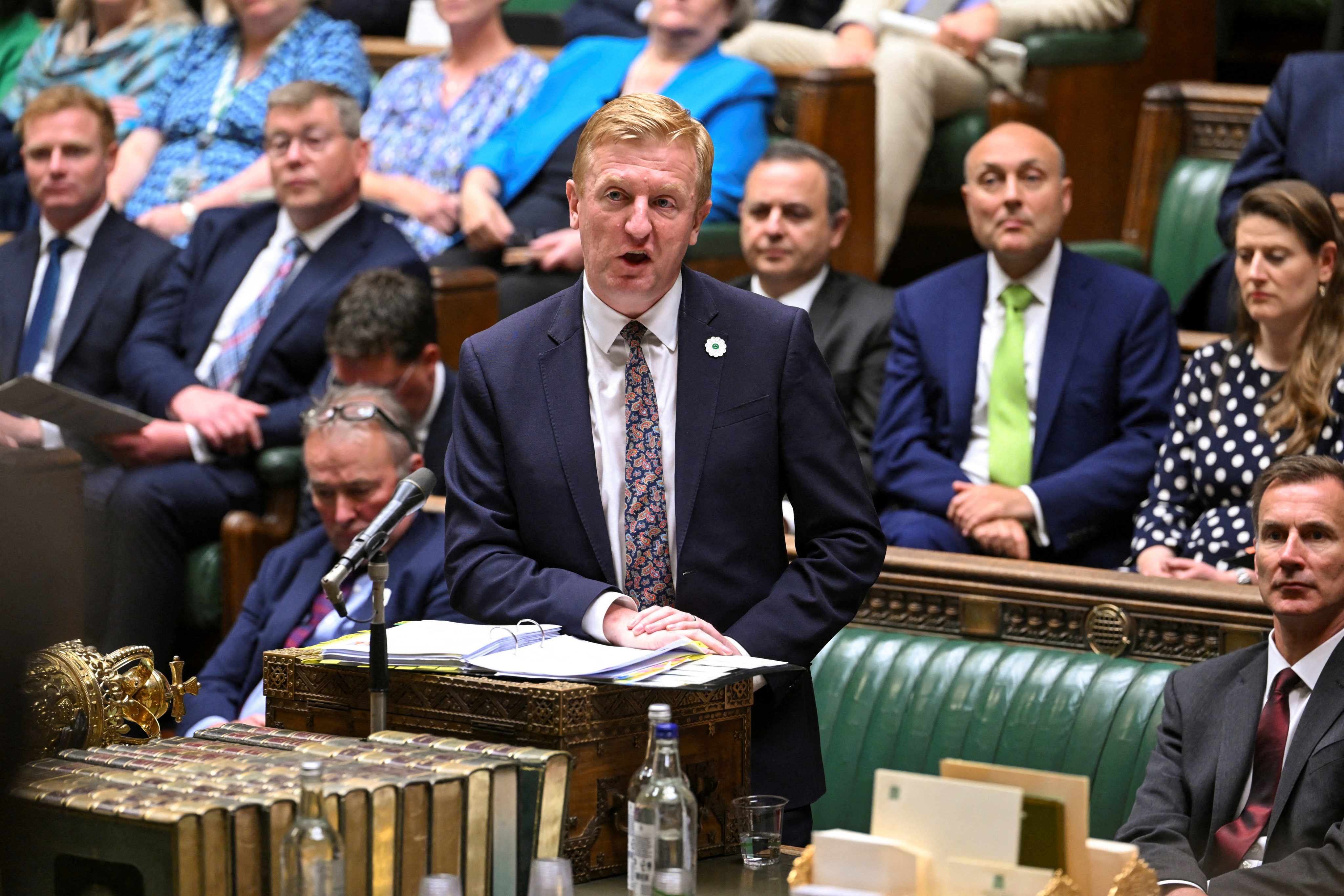 Britain’s deputy prime minister Oliver Dowden at Prime Minister’s Questions in London on Monday. Photo: UK Parliament / Jessica Taylor / Handout via Reuters