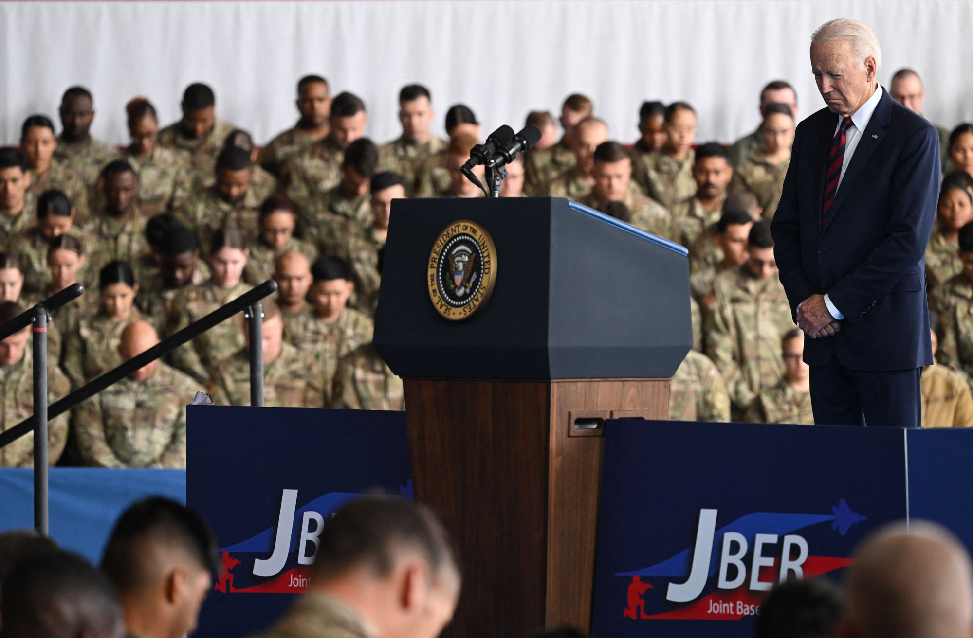 US President Joe Biden at Joint Base Elmendorf-Richardson in Anchorage, Alaska. Photo: TNS