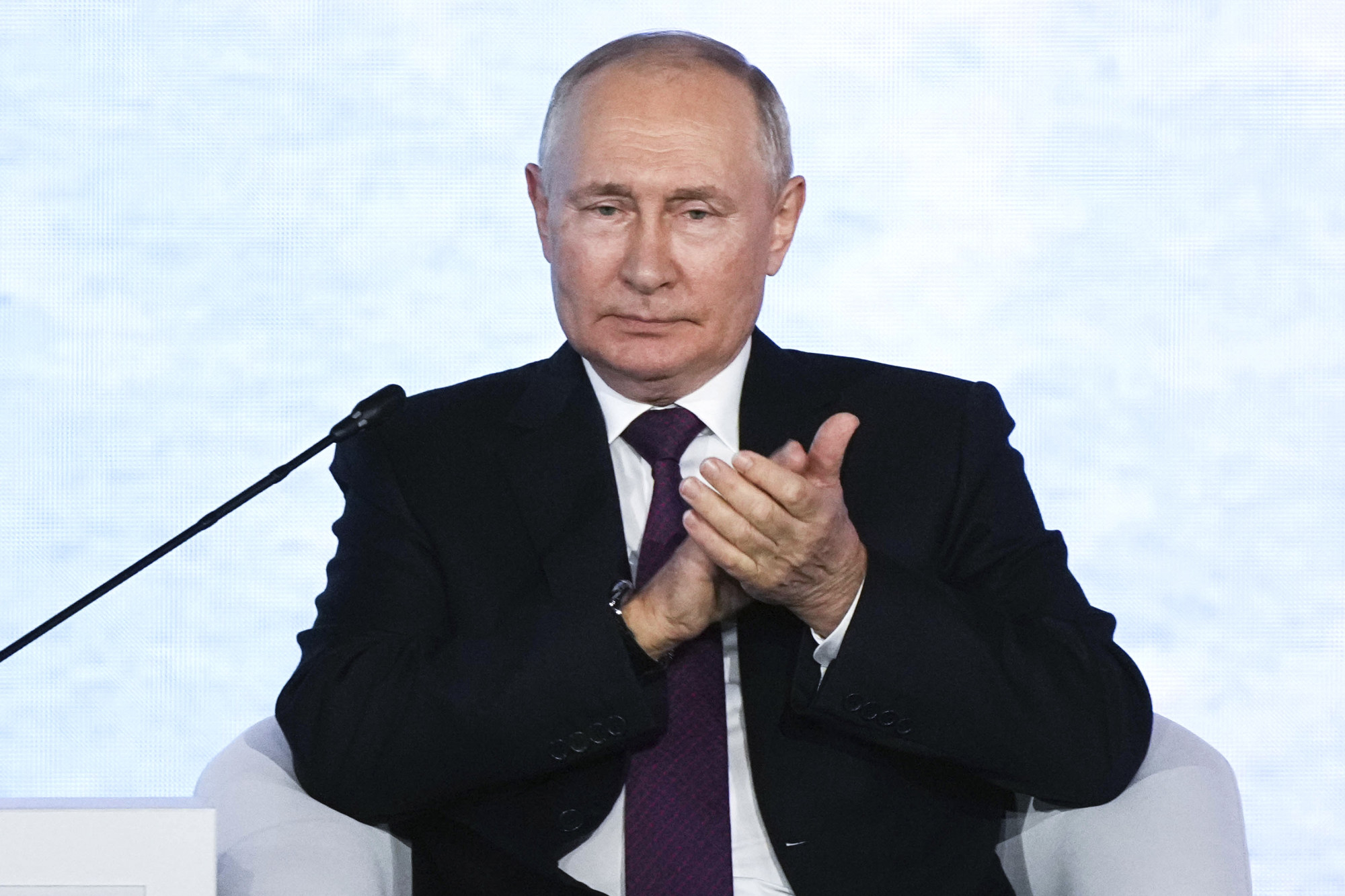 Vladimir Putin at the Eastern Economic Forum in Vladivostok, Russia. Photo: AP