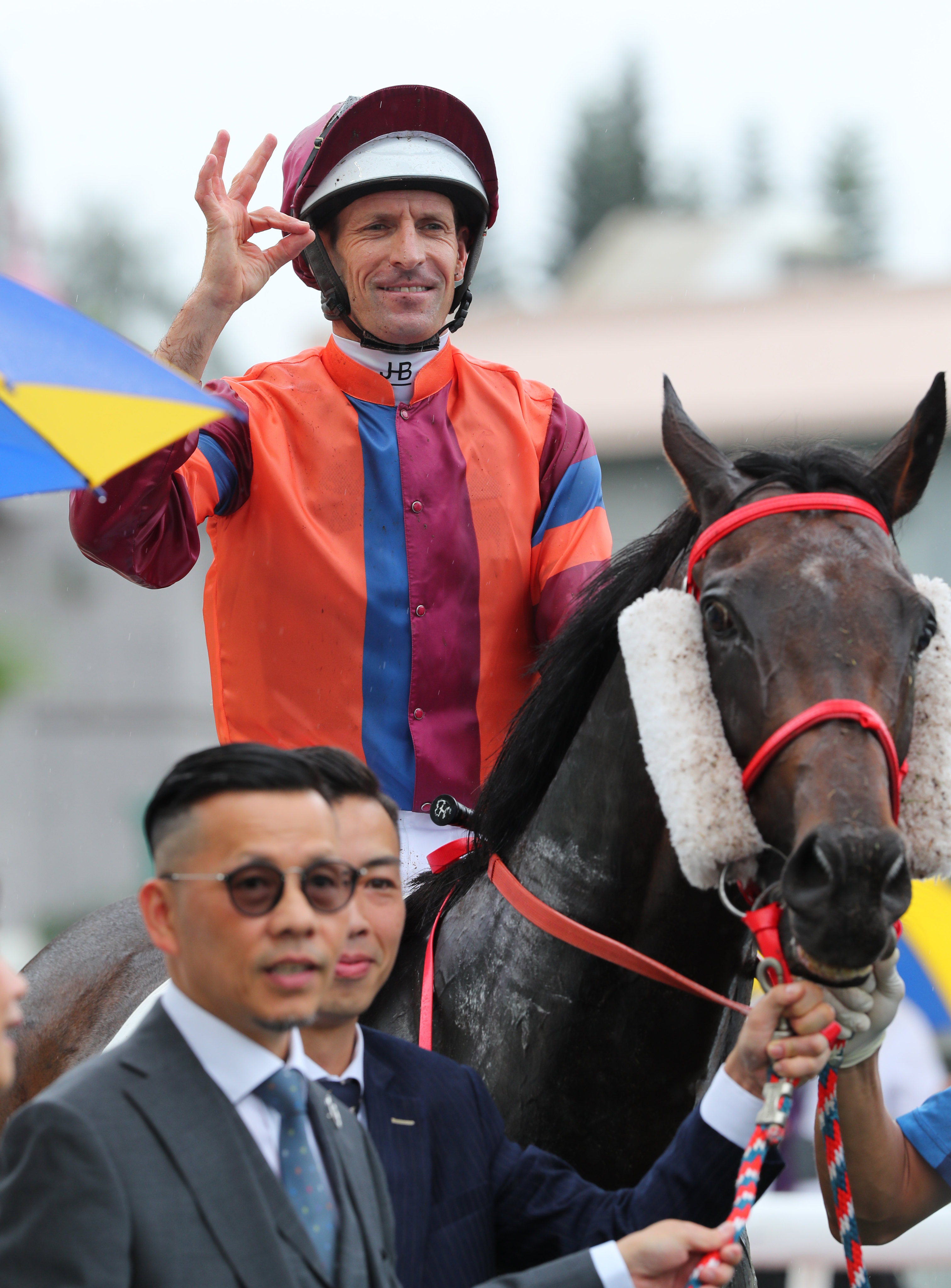 Hugh Bowman is all smiles on his way to an opening-day double at Sha Tin. Photos: Kenneth Chan