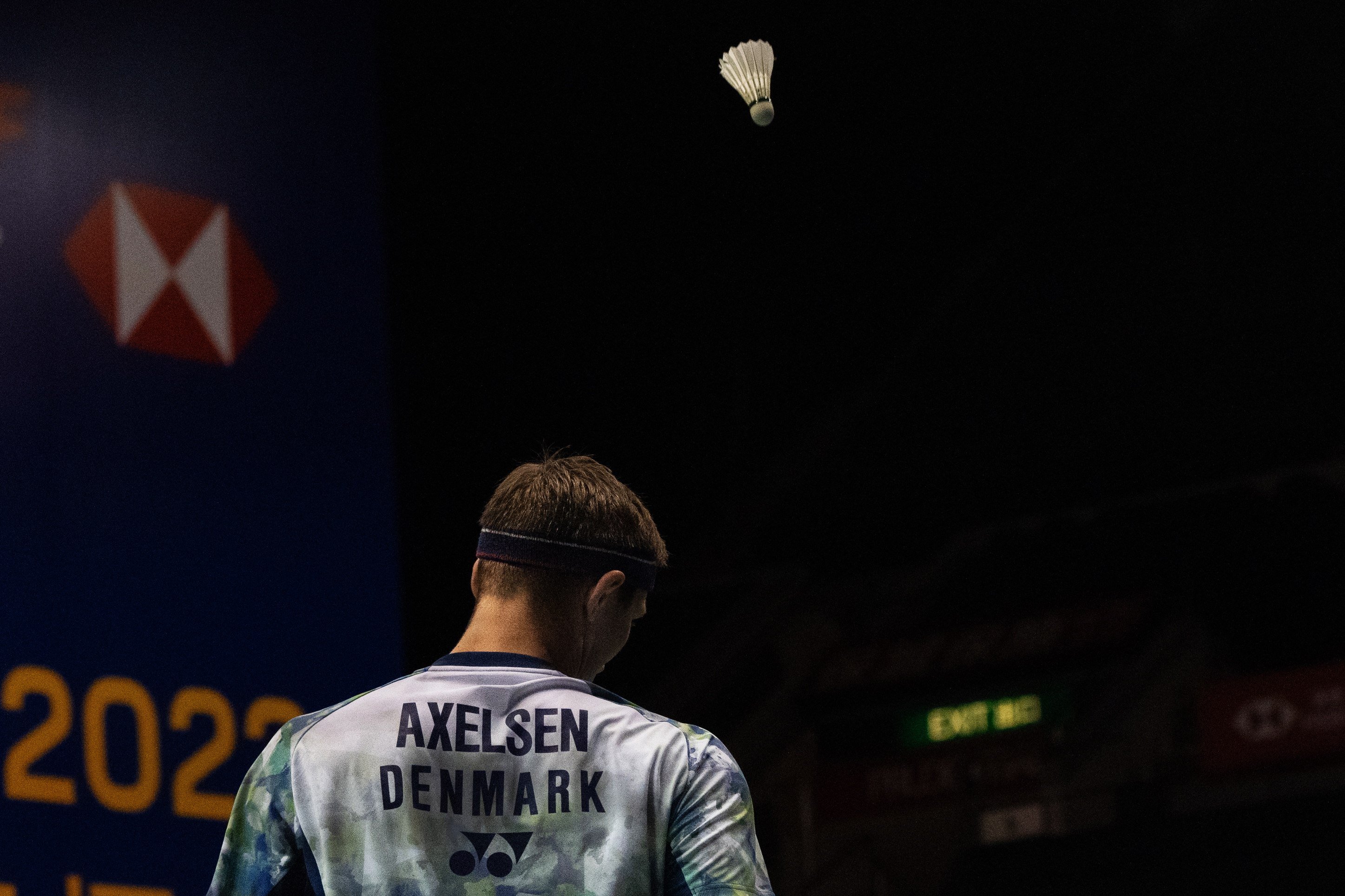 Viktor Axelsen of Denmark reacts during his men’s singles first round match match against Taiwan’s Lee Chia-Hao at the Victor Hong Kong Open. Photo: BERTHA WANG