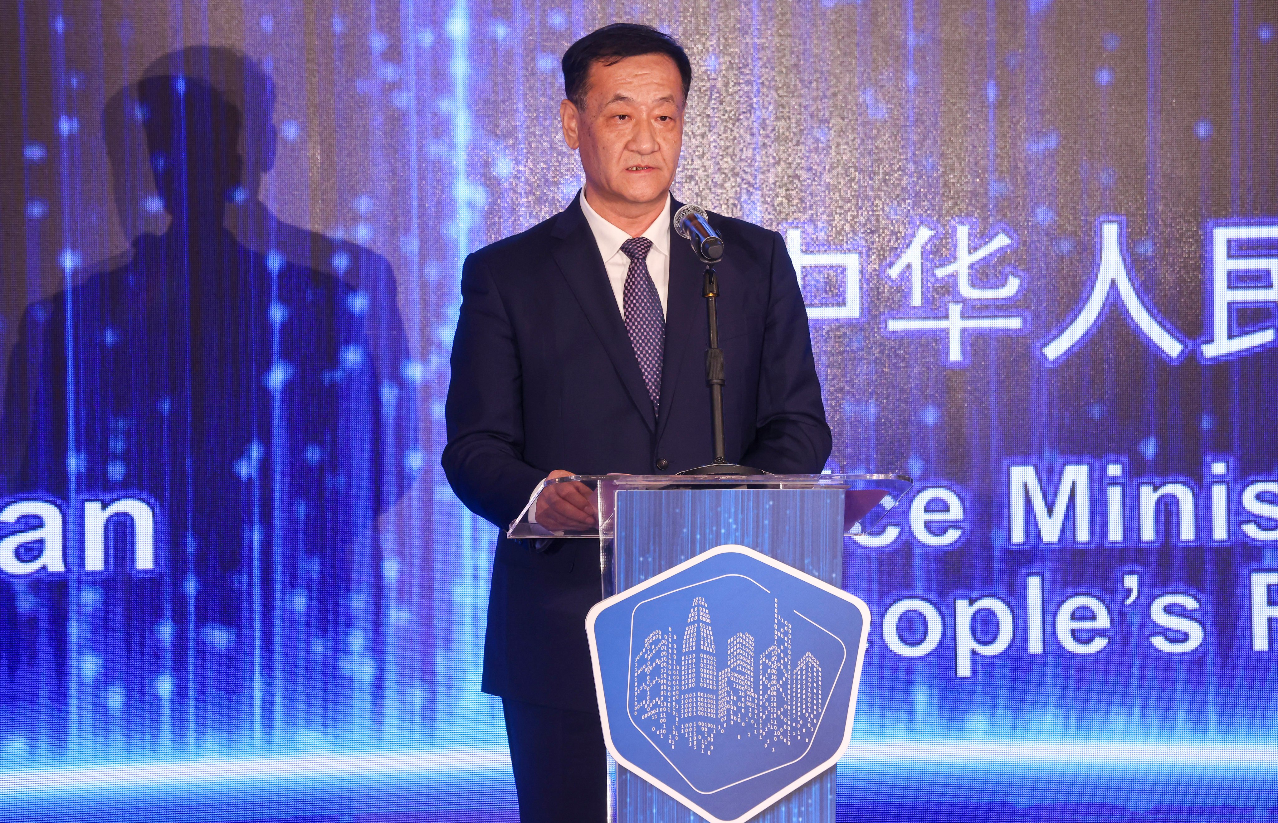 Chen Siyuan, vice-minister at the Chinese Ministry of Public Security, calls for closer cooperation between Hong Kong and the mainland on cybersecurity. Photo: Jonathan Wong