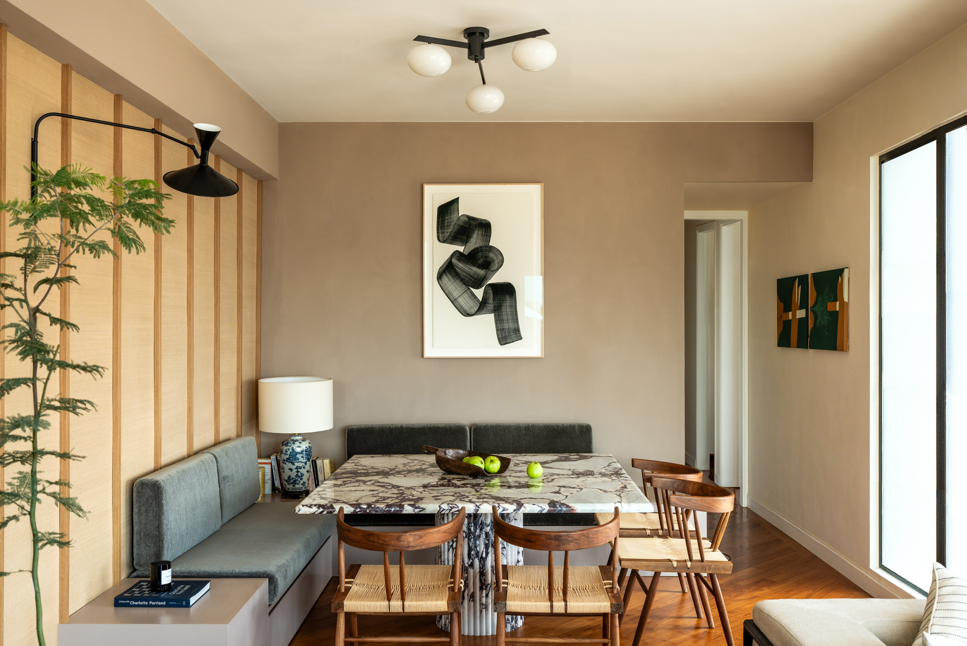 The dining room of a redecorated rental flat in Mid-Levels. Clever take-with-you design details can transform bland rented flats into distinctive homes. Photo: Lit Ma for Common Studio