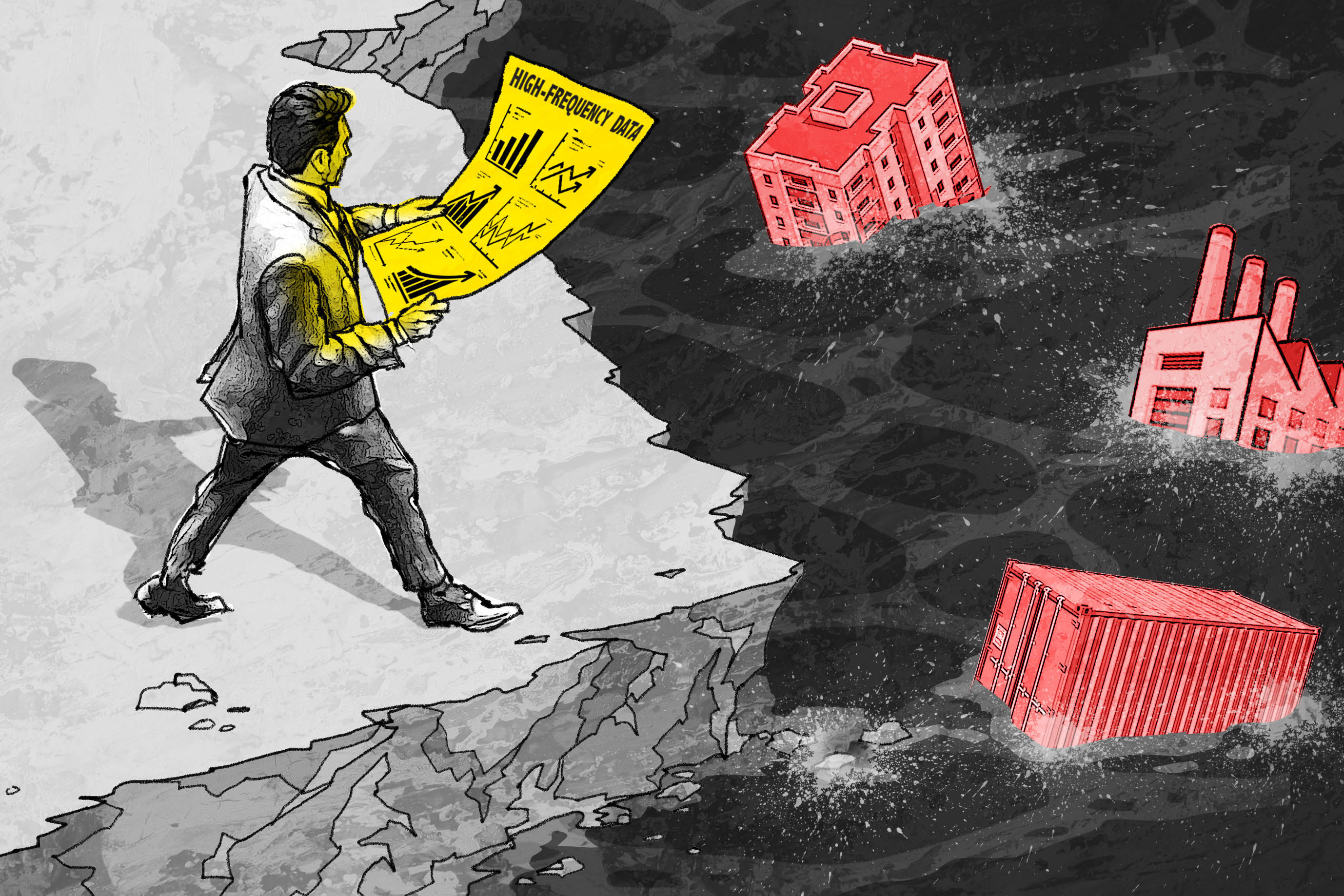 China faces a difficult path toward economic recovery, but some data suggests that elements of the nation’s economy are improving. Illustration: Henry Wong