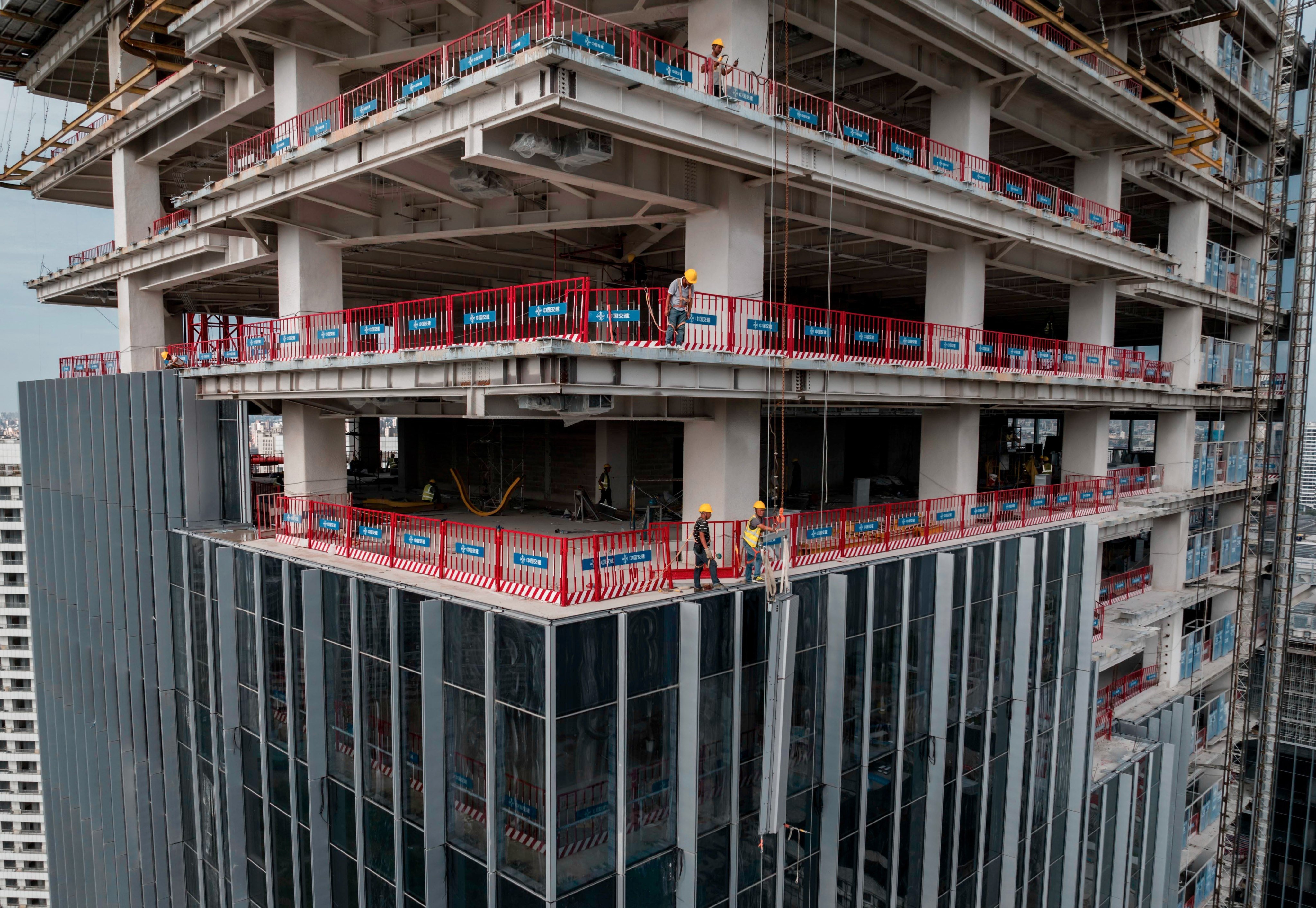 A construction site in Shanghai in August. China’s property slump has weighed on the country’s economy. Photo: EPA-EFE