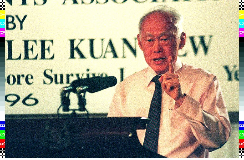 After stepping down as prime minister, Lee Kuan Yew answered the question of whether Singapore would survive him during a speech to the Singapore Press Club at Raffles Hotel on June 7, 1996. The “rainbow” speech, as it is known, now features in an immersive exhibition celebrating the 100th year of his birth. Photo: AFP 