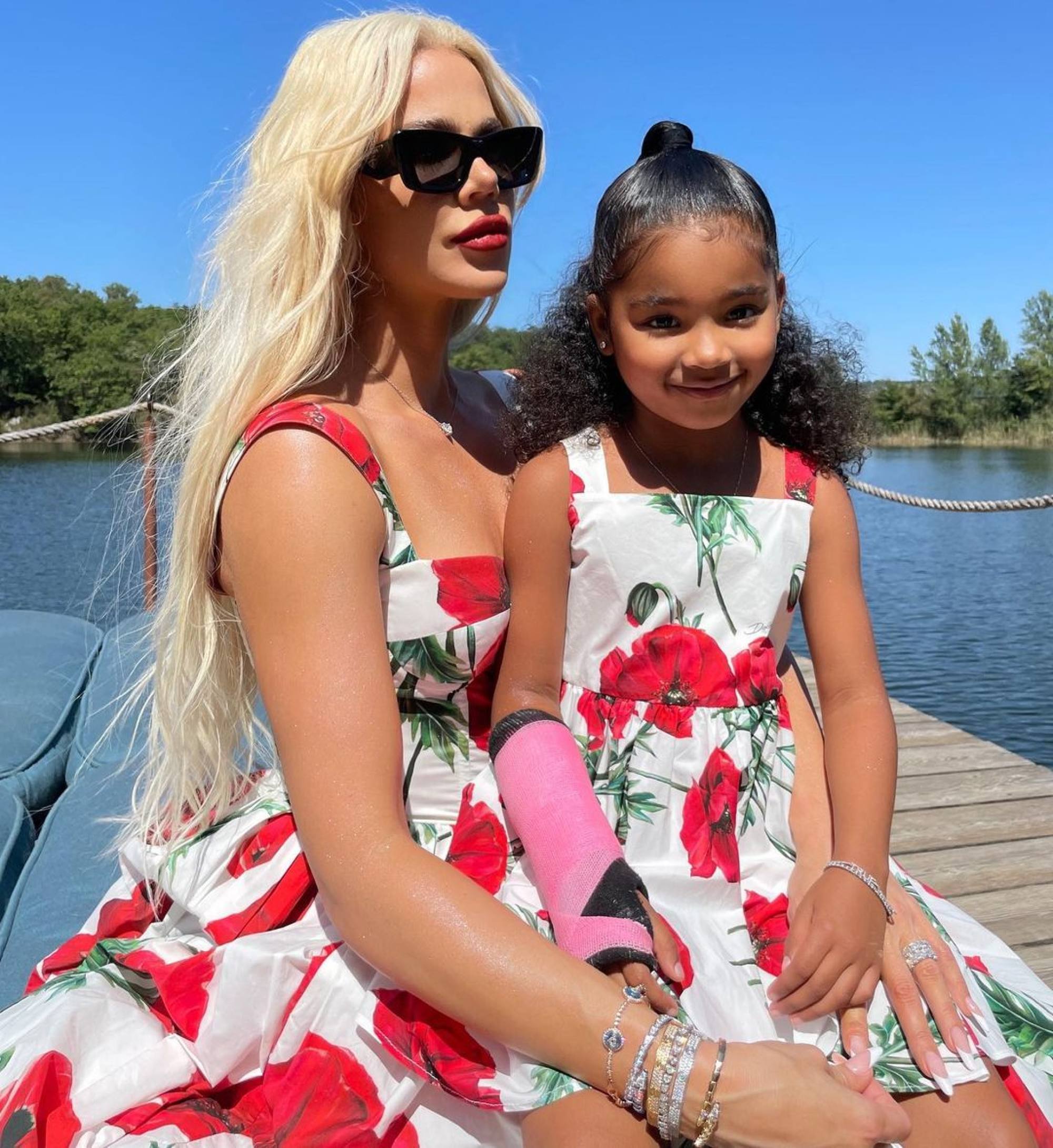 Khloé Kardashian and daughter True twin in Dior for her birthday