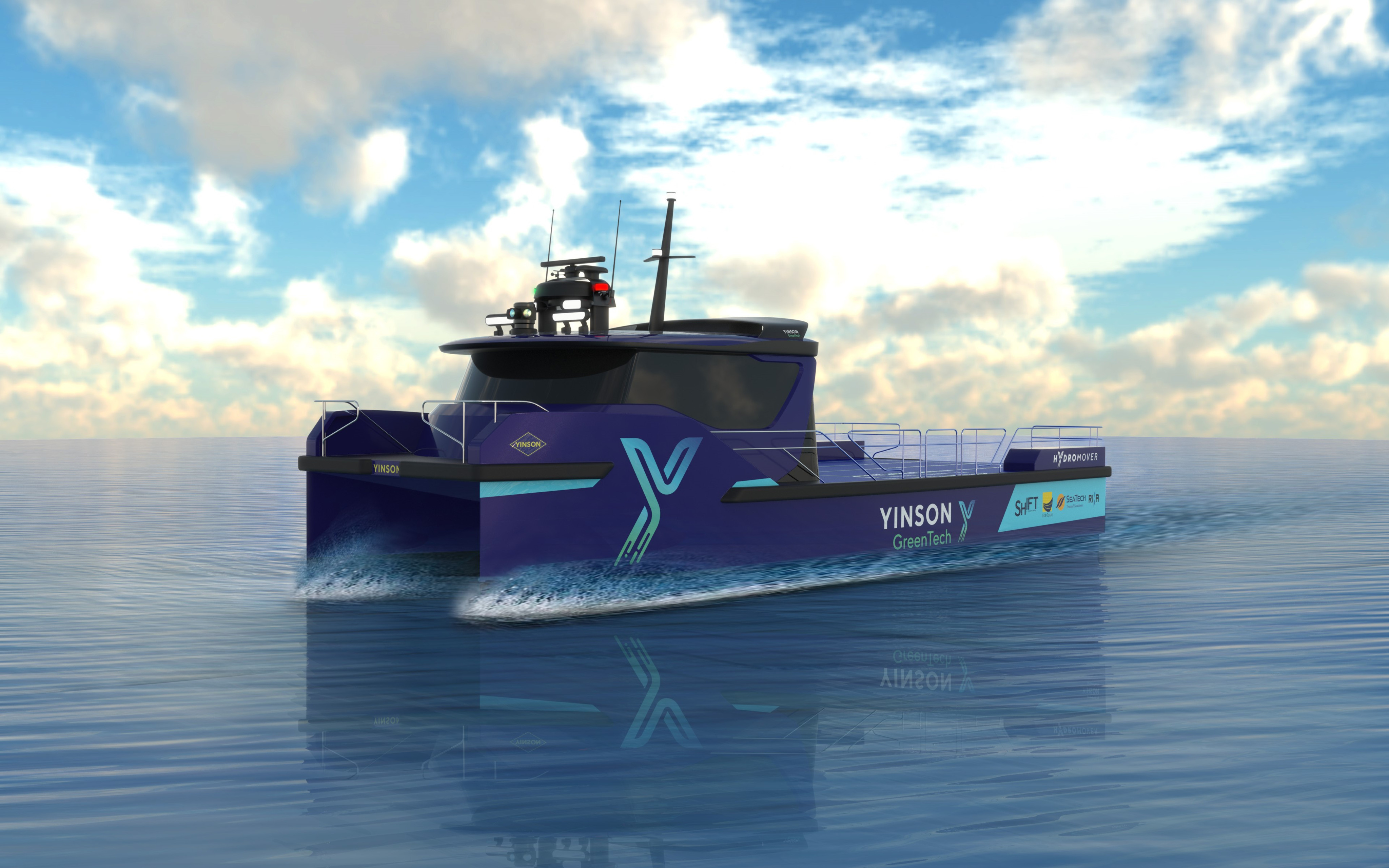 The Hydromover, Singapore’s first electric cargo vessel. Photo: Handout