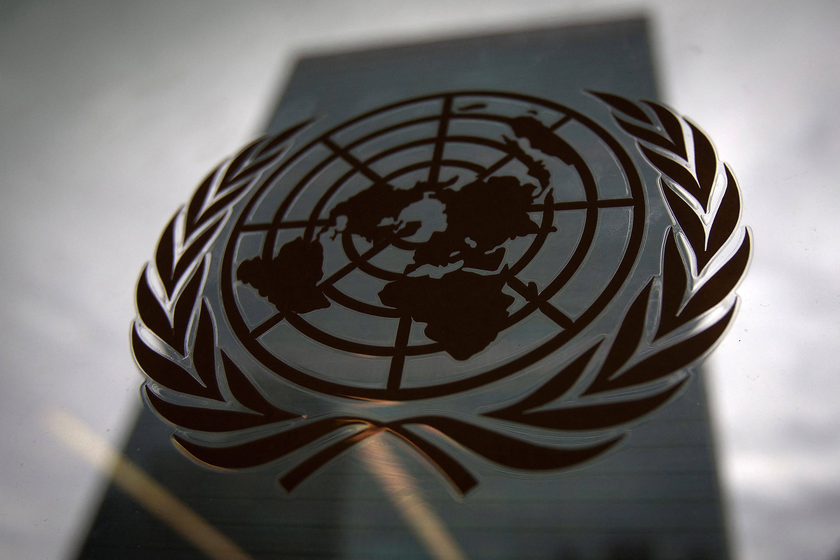 The United Nations headquarters seen through a window with the UN logo. China has lashed out at Taiwan over its bid for involvement in the UN General Assembly.  Photo: Reuters