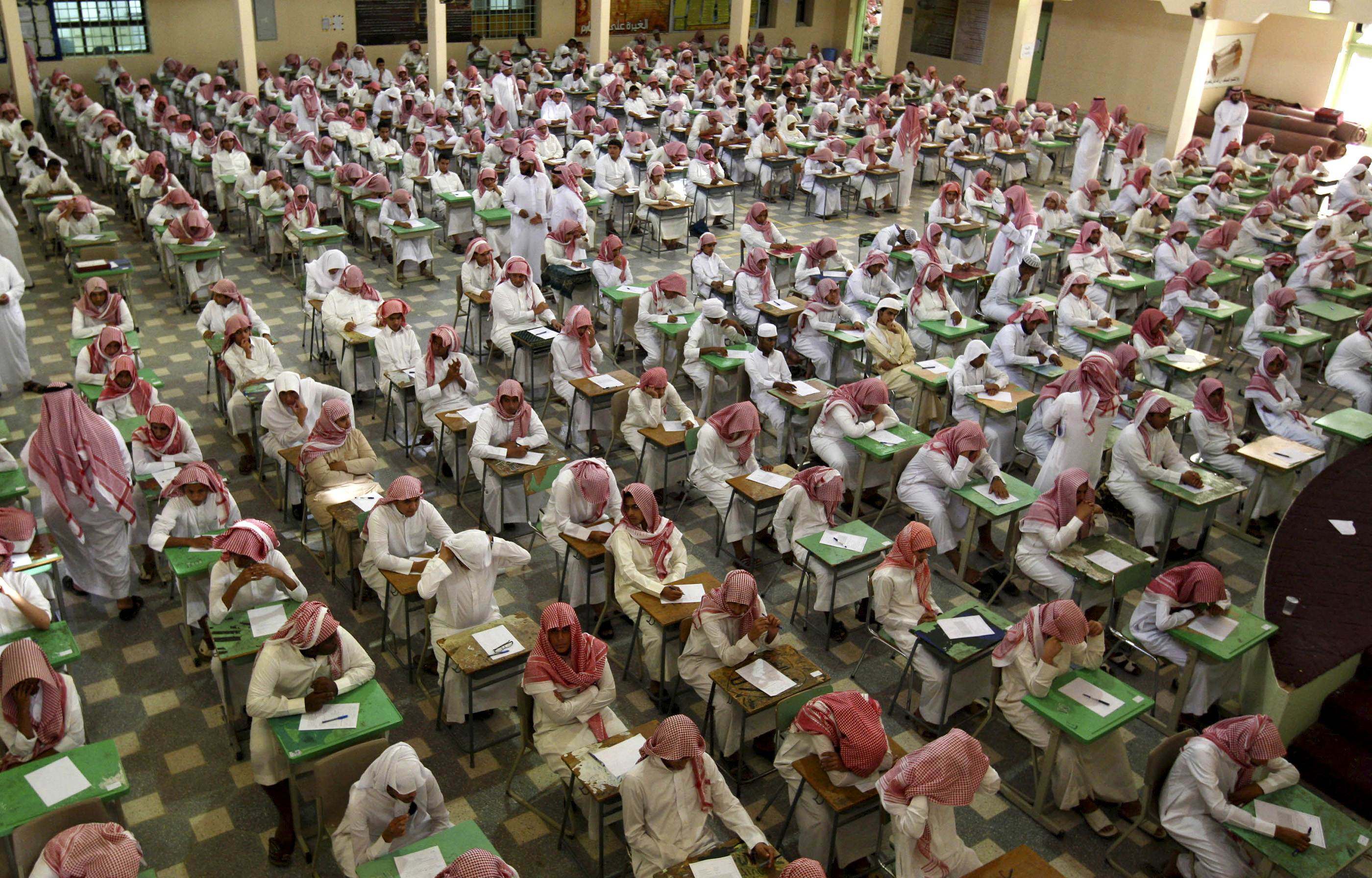 Secondary school students take an exam in Riyadh. Saudi Arabia is the first Middle Eastern nation to make Mandarin a mandatory subject. Photo: Reuters