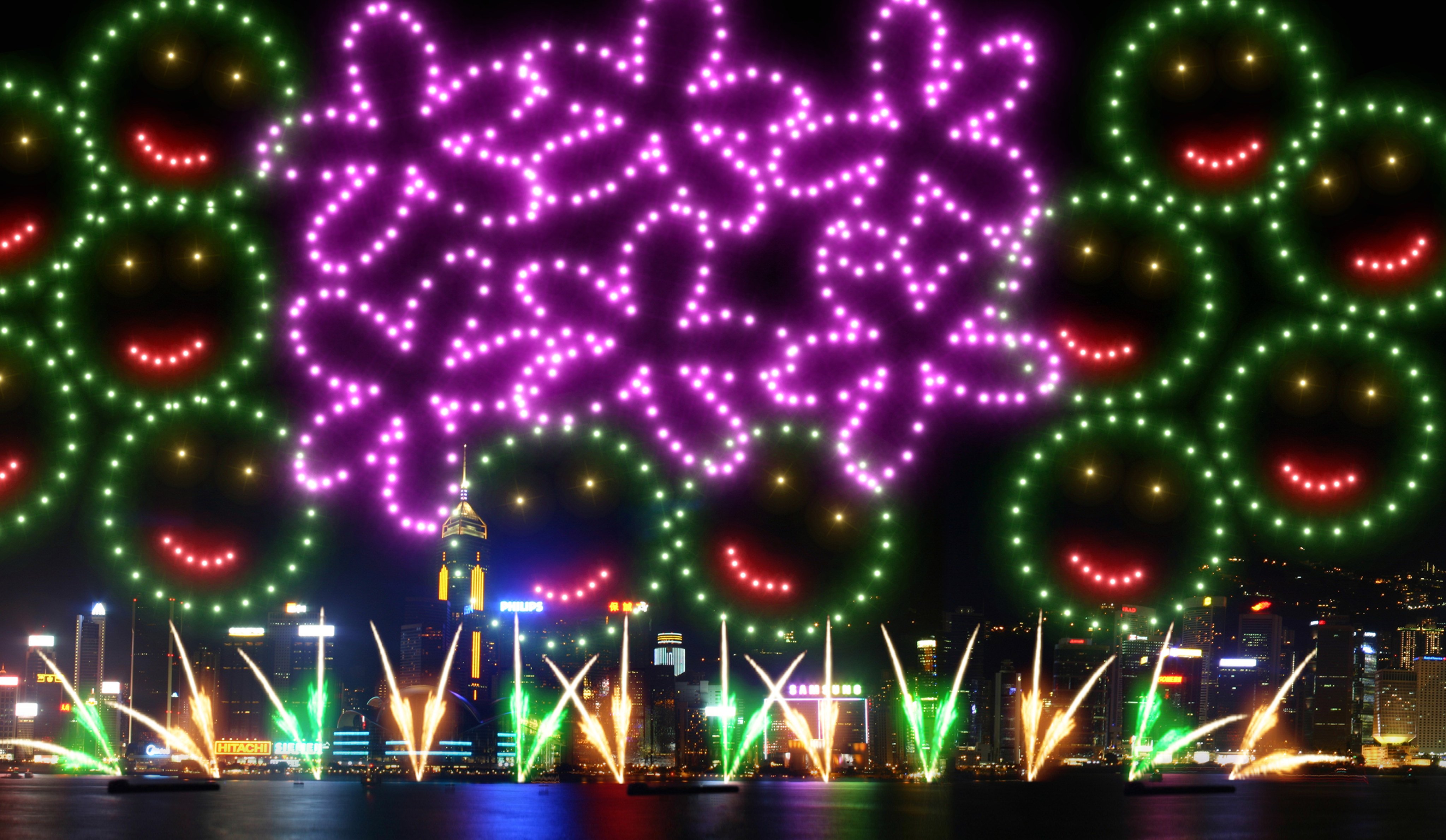 An artist’s impression of the fireworks display designed to celebrate National Day on October 1. Photo: Handout