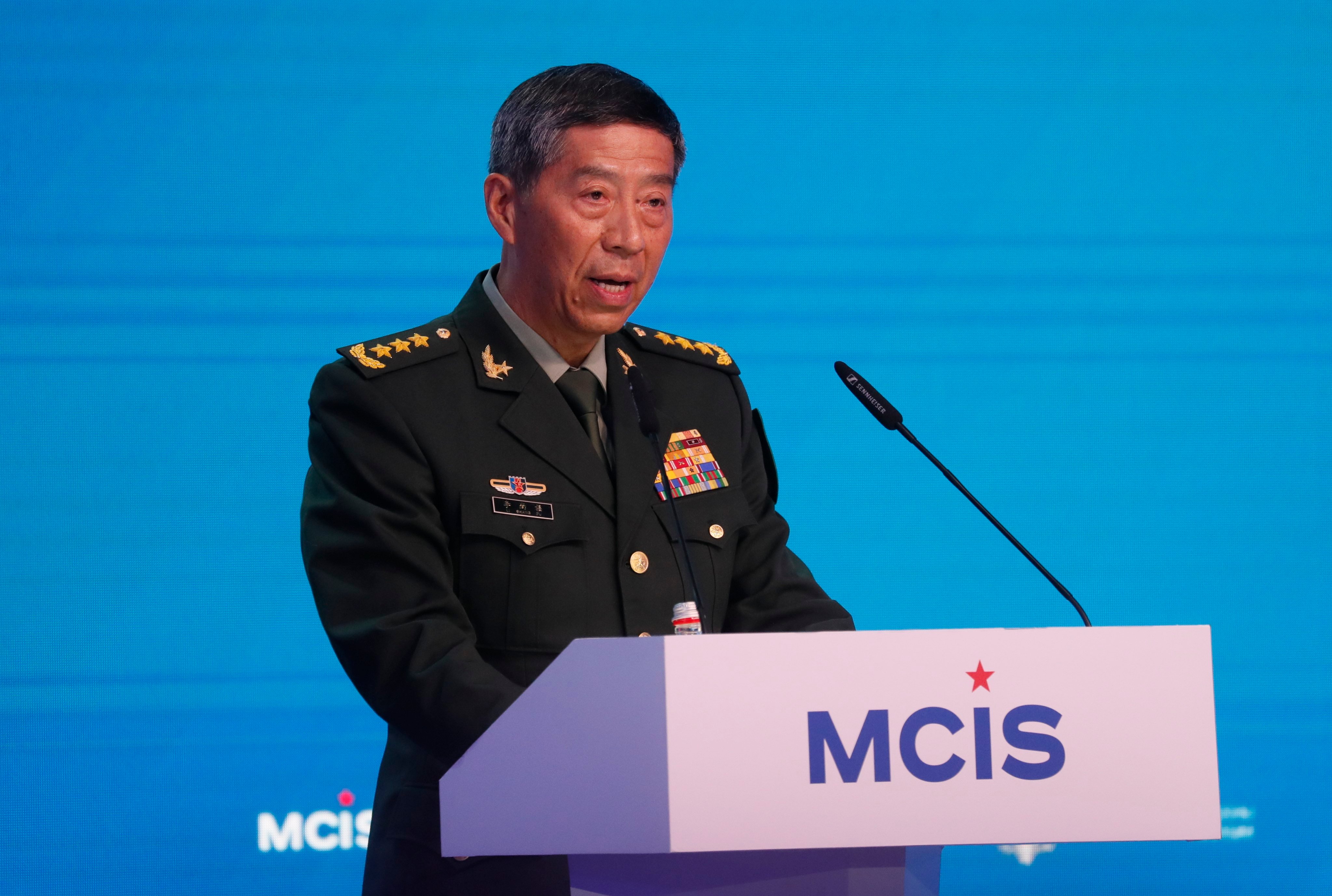Chinese Defence Minister Li Shangfu, shown at the Moscow Conference on International Security on August 15, has not been seen in public since August 29. Photo: EPA-EFE 