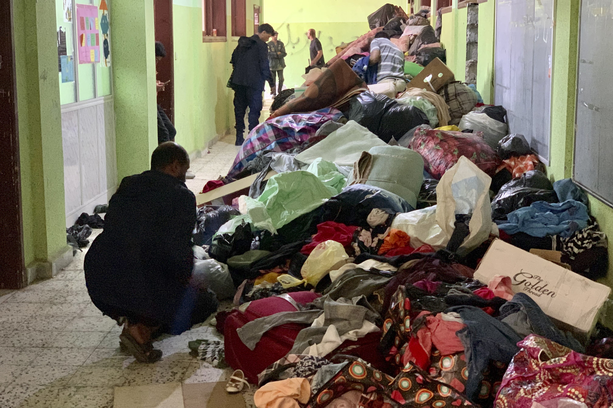 Donated clothes in Derna, Libya, on Saturday. Photo: AP