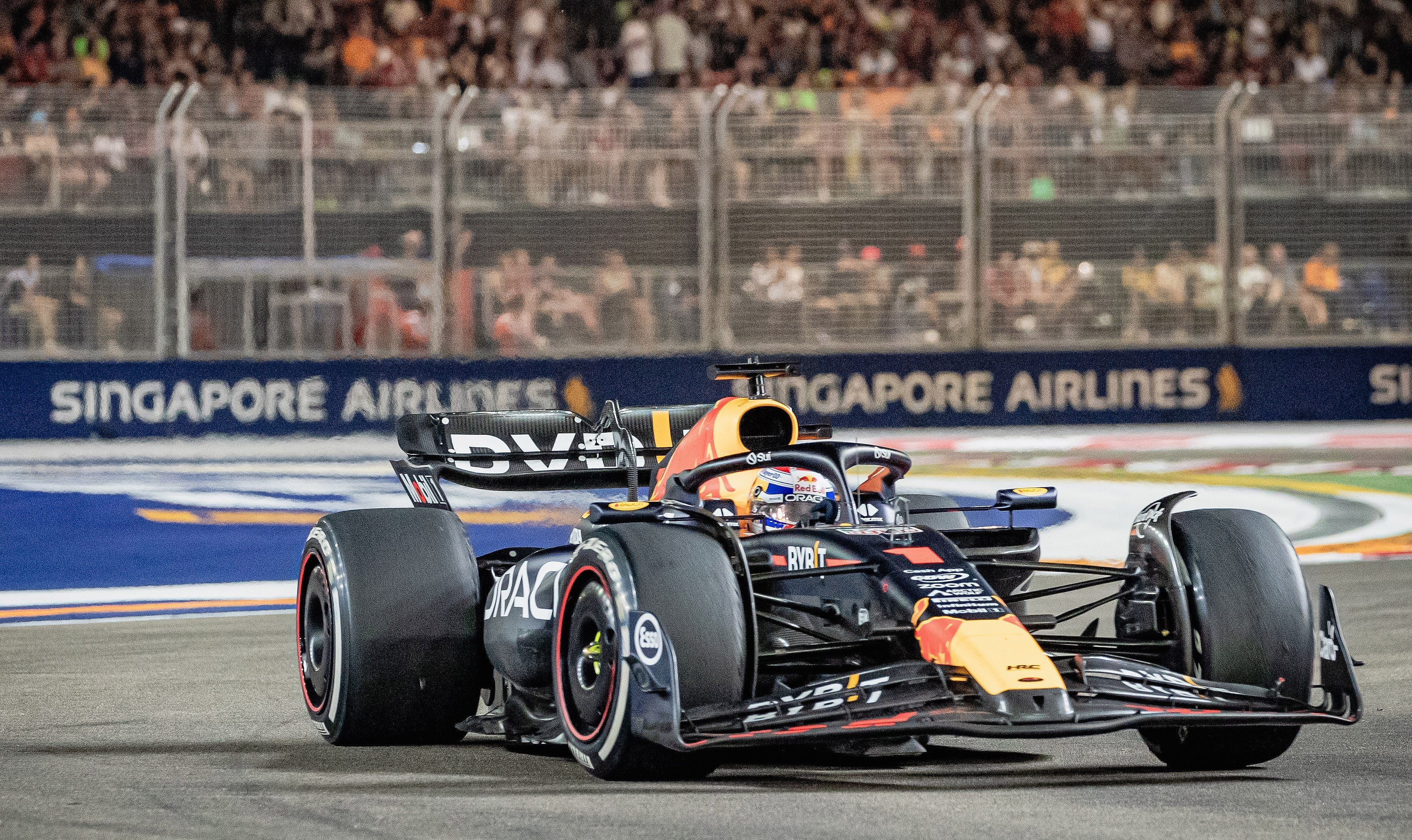 Max Verstappen of Red Bull in action during the Singapore Formula One Grand Prix. Photo:  EPA-EFE