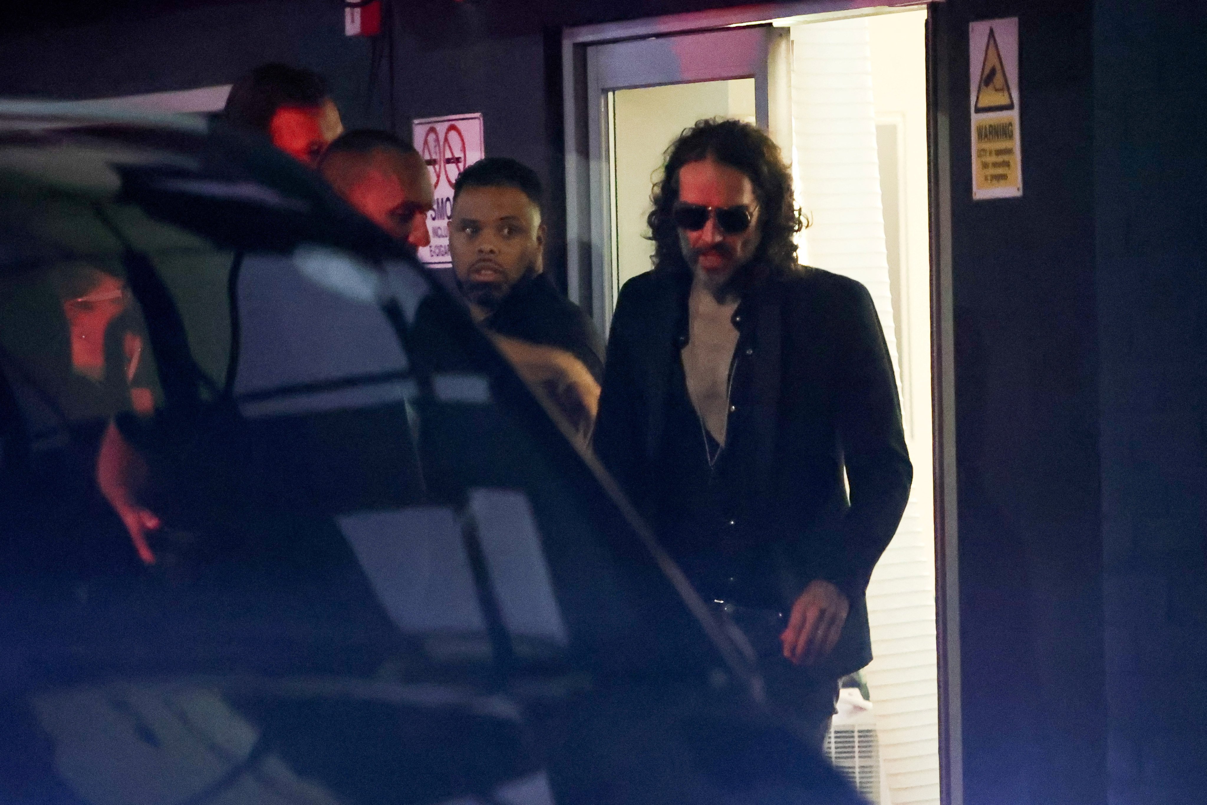British comedian and actor Russell Brand outside Wembley Park Theatre in London, Britain, on Saturday. Photo: Reuters  