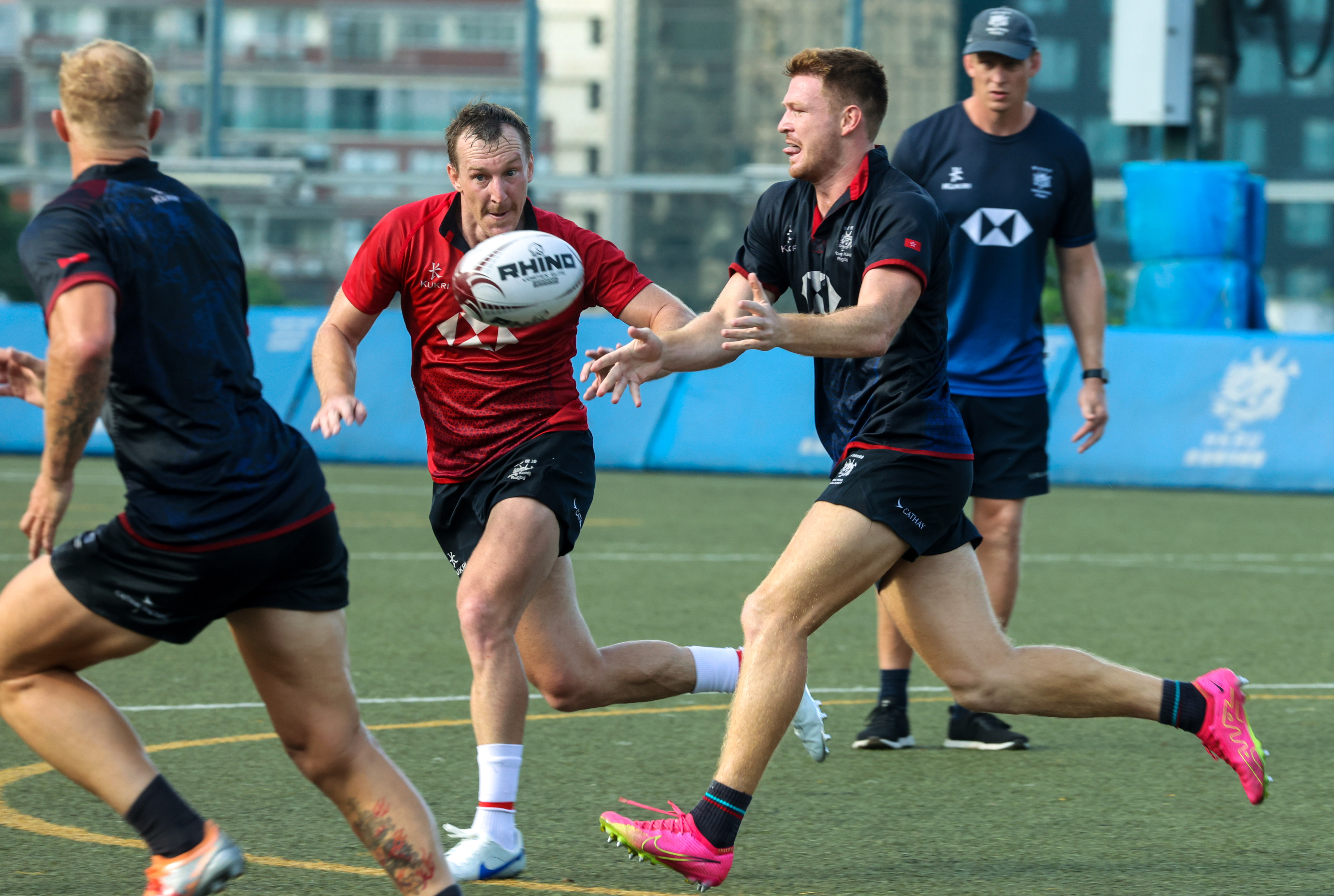 Hong Kong’s Liam Herbert (centre) in action during a training session at King’s Park. Photo: Yik Yeung-man