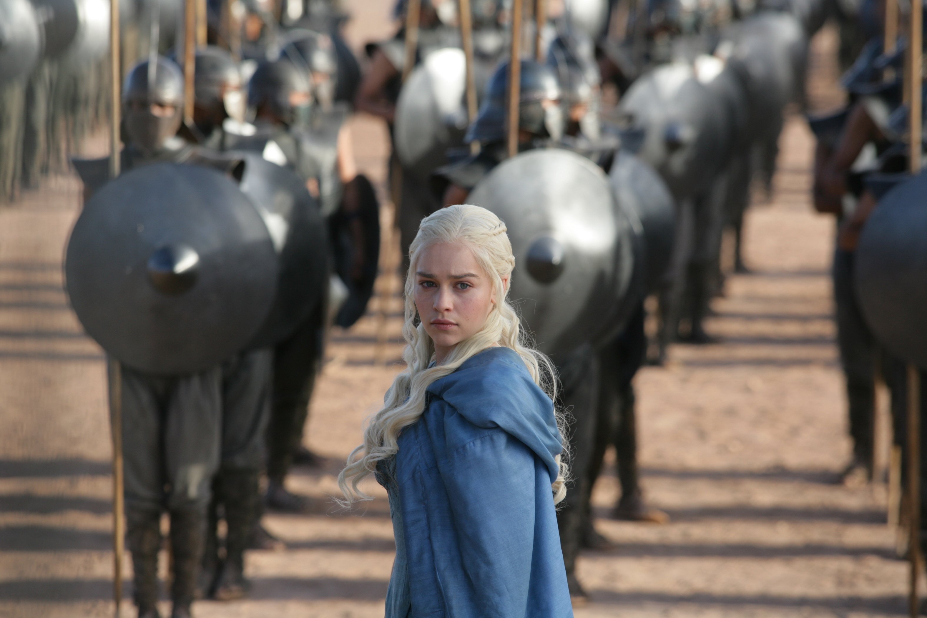 Emilia Clarke in a scene from Game of Thrones, which was written by George R.R. Martin. Photo: AP