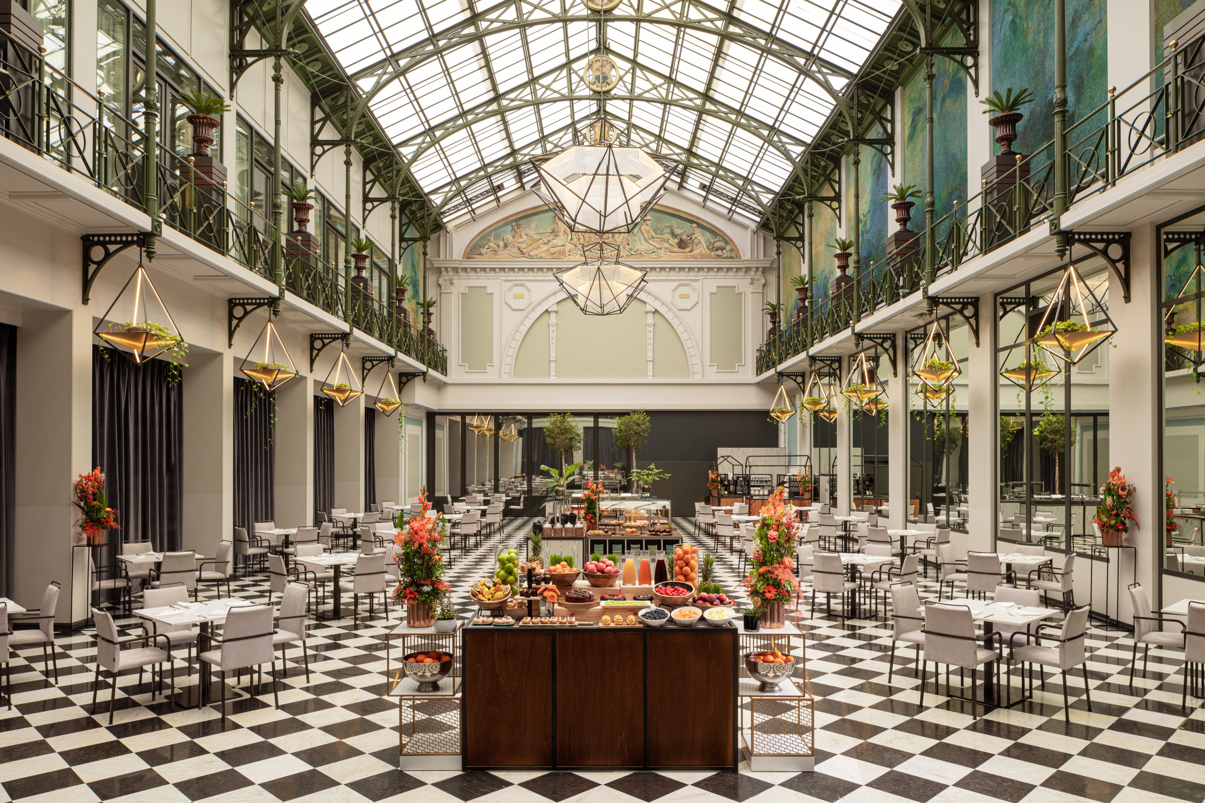 The breakfast buffet in the Wintergarten at the Anantara Grand Hotel Krasnapolsky, Amsterdam. Photo: NH Hotel Group.