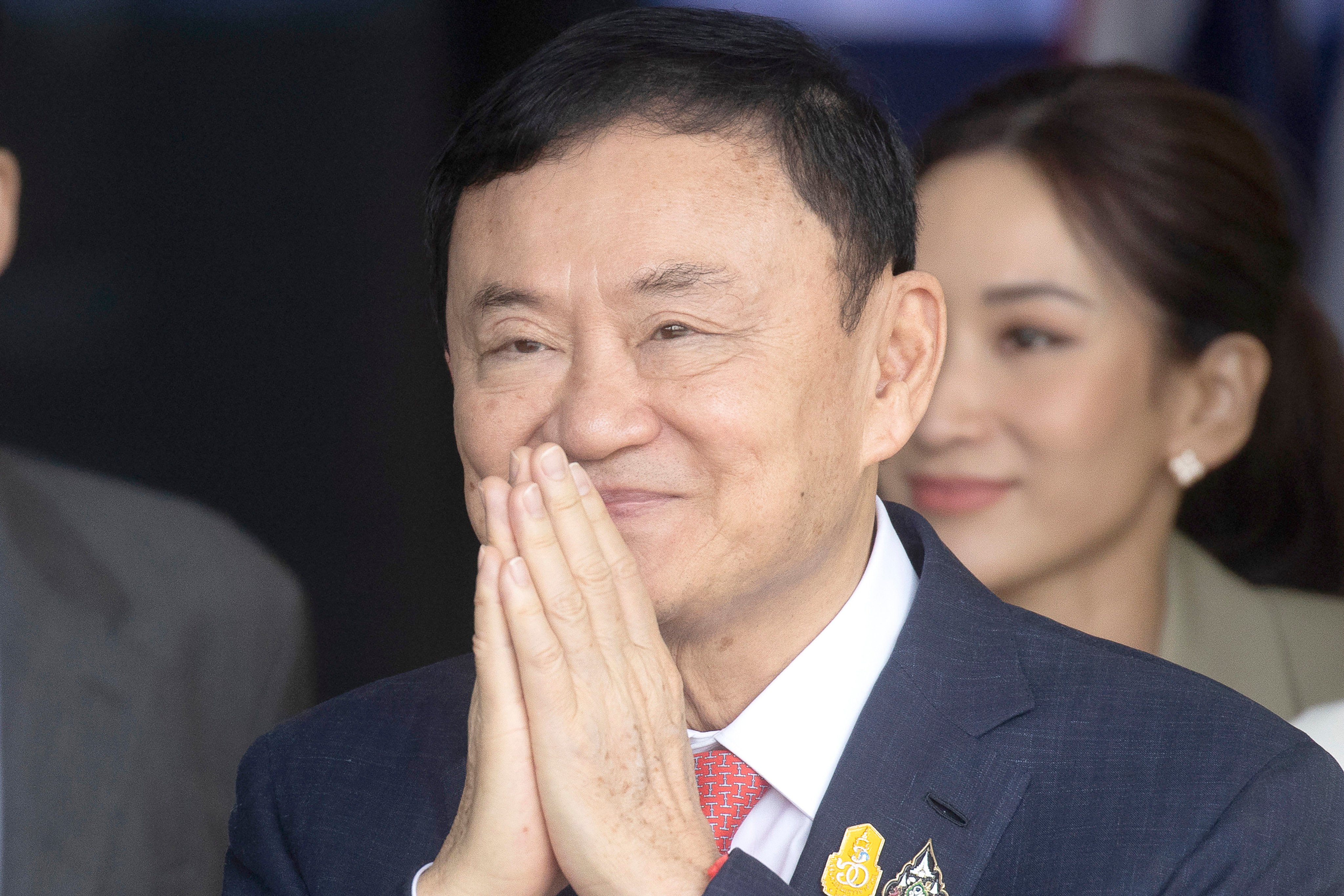 Thailand’s former Prime Minister Thaksin Shinawatra at Don Muang airport in Bangkok last month. Photo: AP