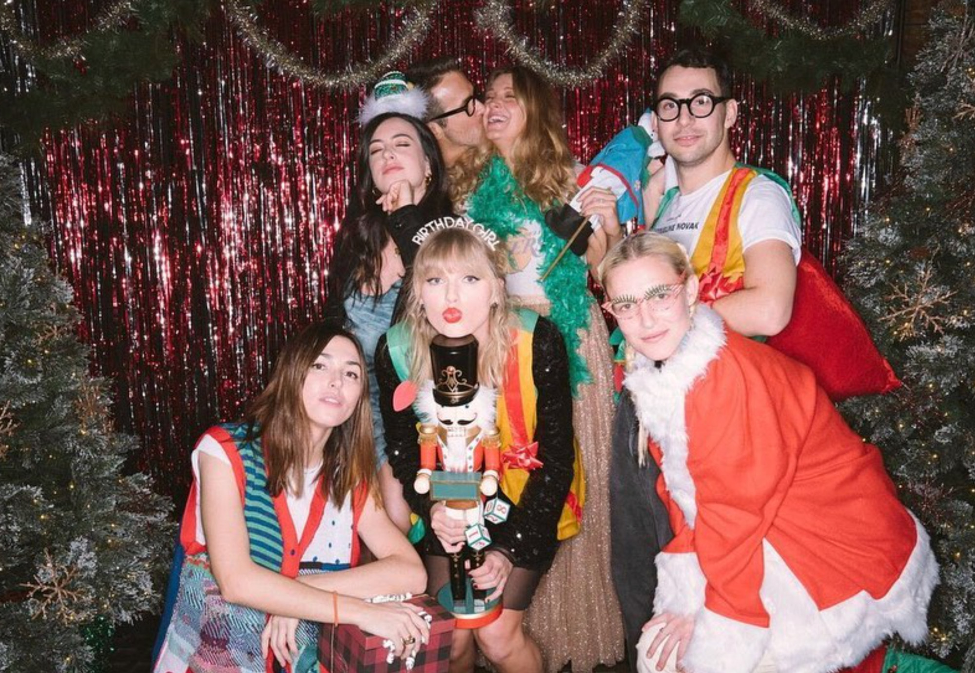 Blake Lively, Taylor Swift and Ryan Reynolds at a Christmas event. Photo: @taylorswift/Instagram
