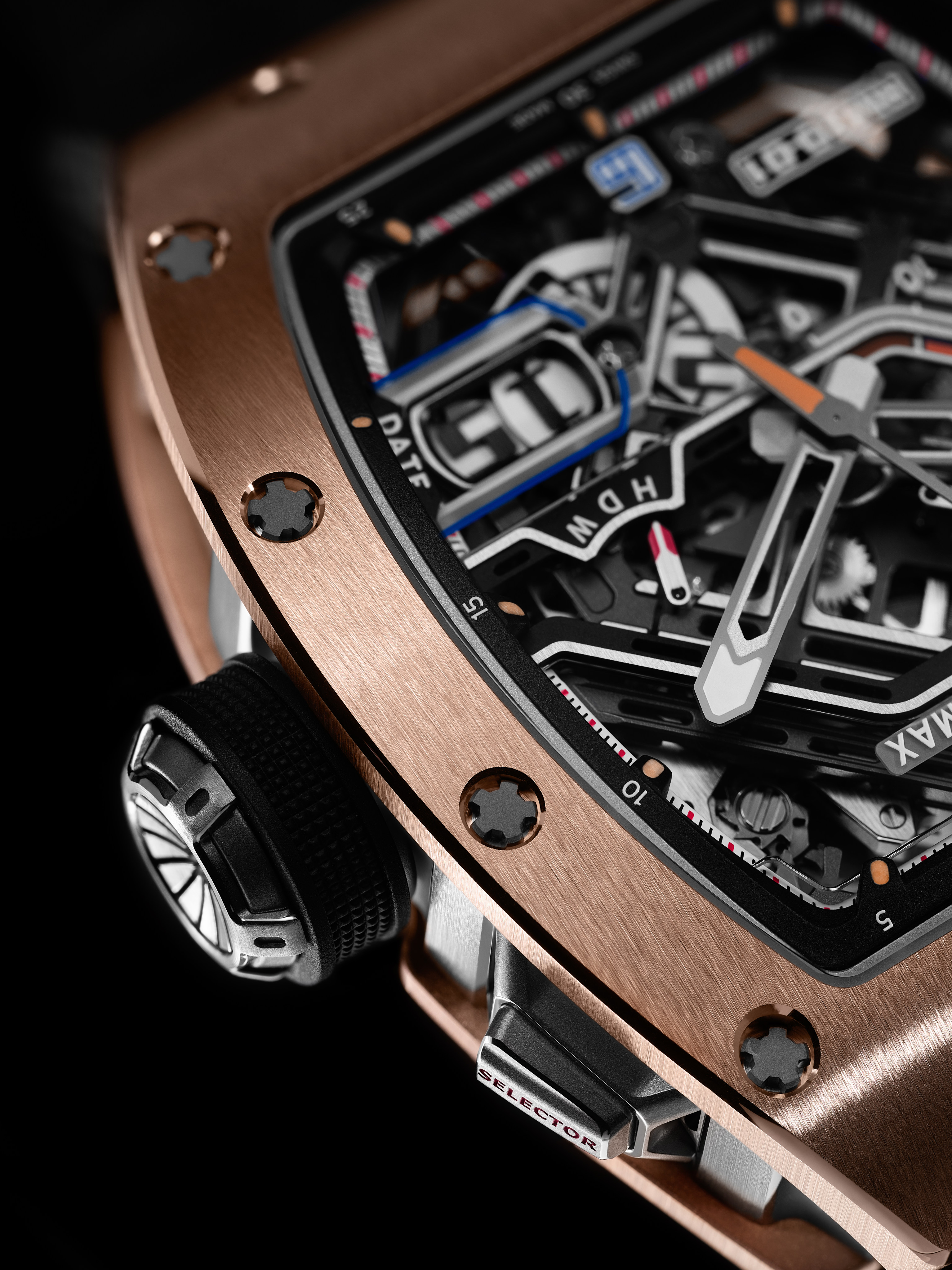 The Richard Mille RM30-01 is powered by the new RMAR2 calibre, which shows off a highly skeletonised design featuring grade 5 titanium bridges and baseplate. Photos: Handout
