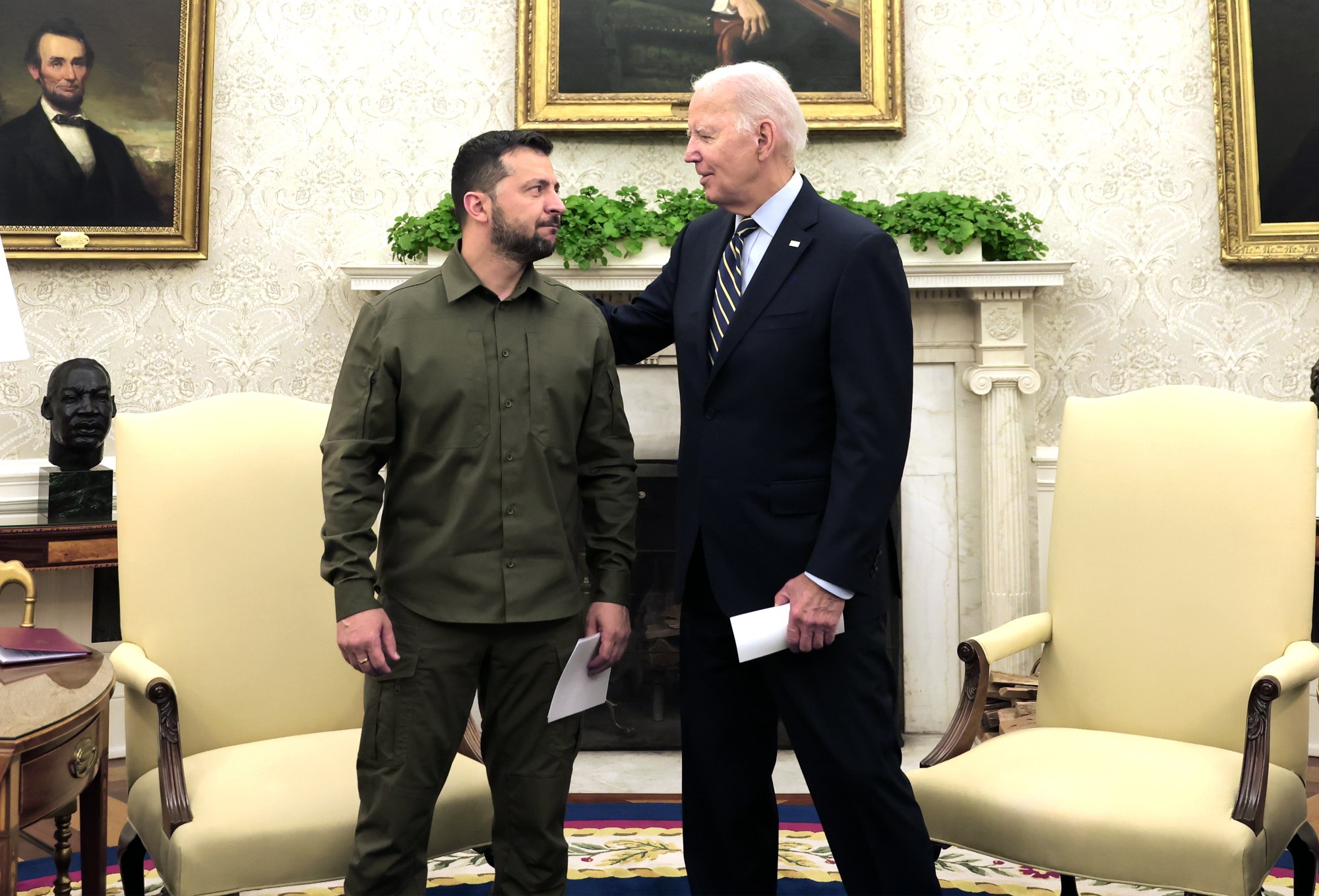 US President Joe Biden meeting with Ukrainian President Volodymyr Zelensky at the White House on Thursday. Photo: EPA-EFE