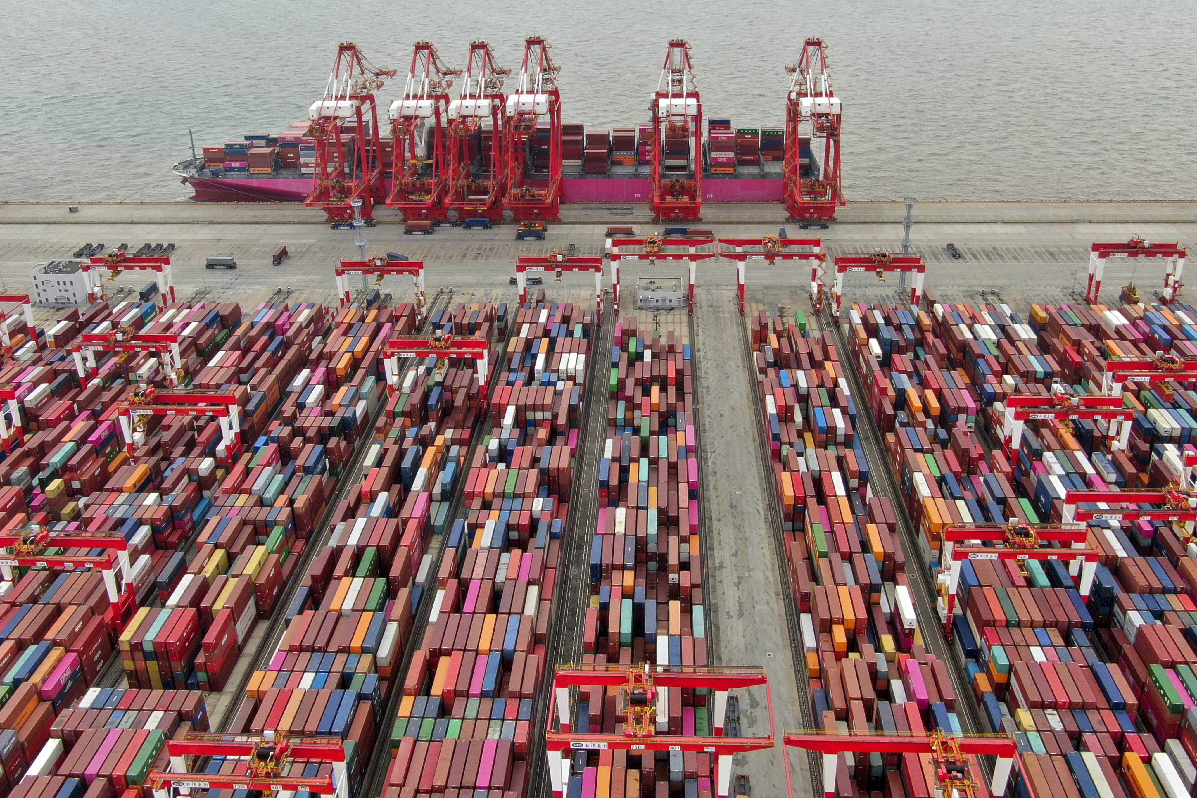 A file photo of Yangshan port from July 2021. The facility handled 24 million teus last year. Photo: AP