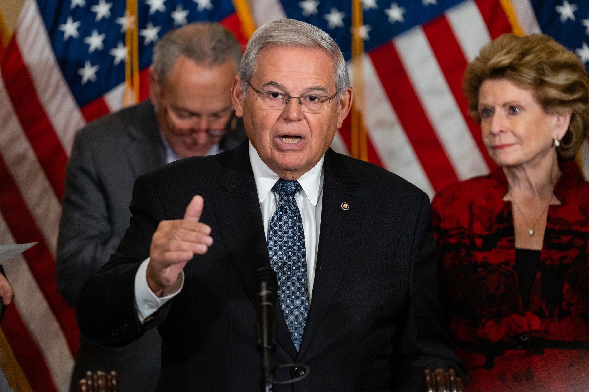 Senator Bob Menendez, a Democrat from New Jersey, speaks during a news conference in 2022. Photo: Bloomberg