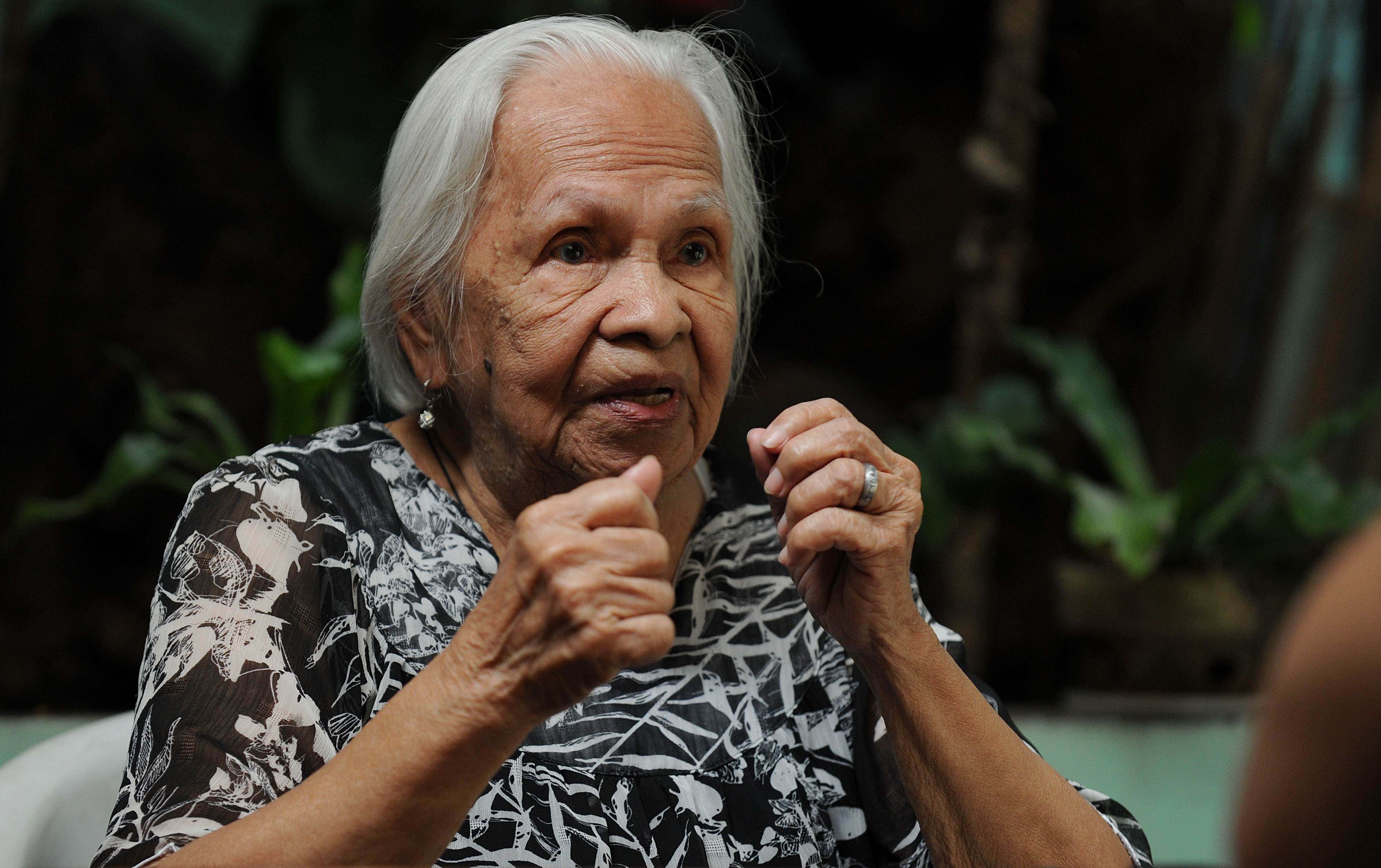 Hilaria Bustamante recalls her horrific experiences as a WWII sex slave for the Japanese army. She was among several plaintiffs who unsuccessfully sued the Japanese government in 1993 for sexual slavery by the military. She died this year, aged 97. File photo: AFP