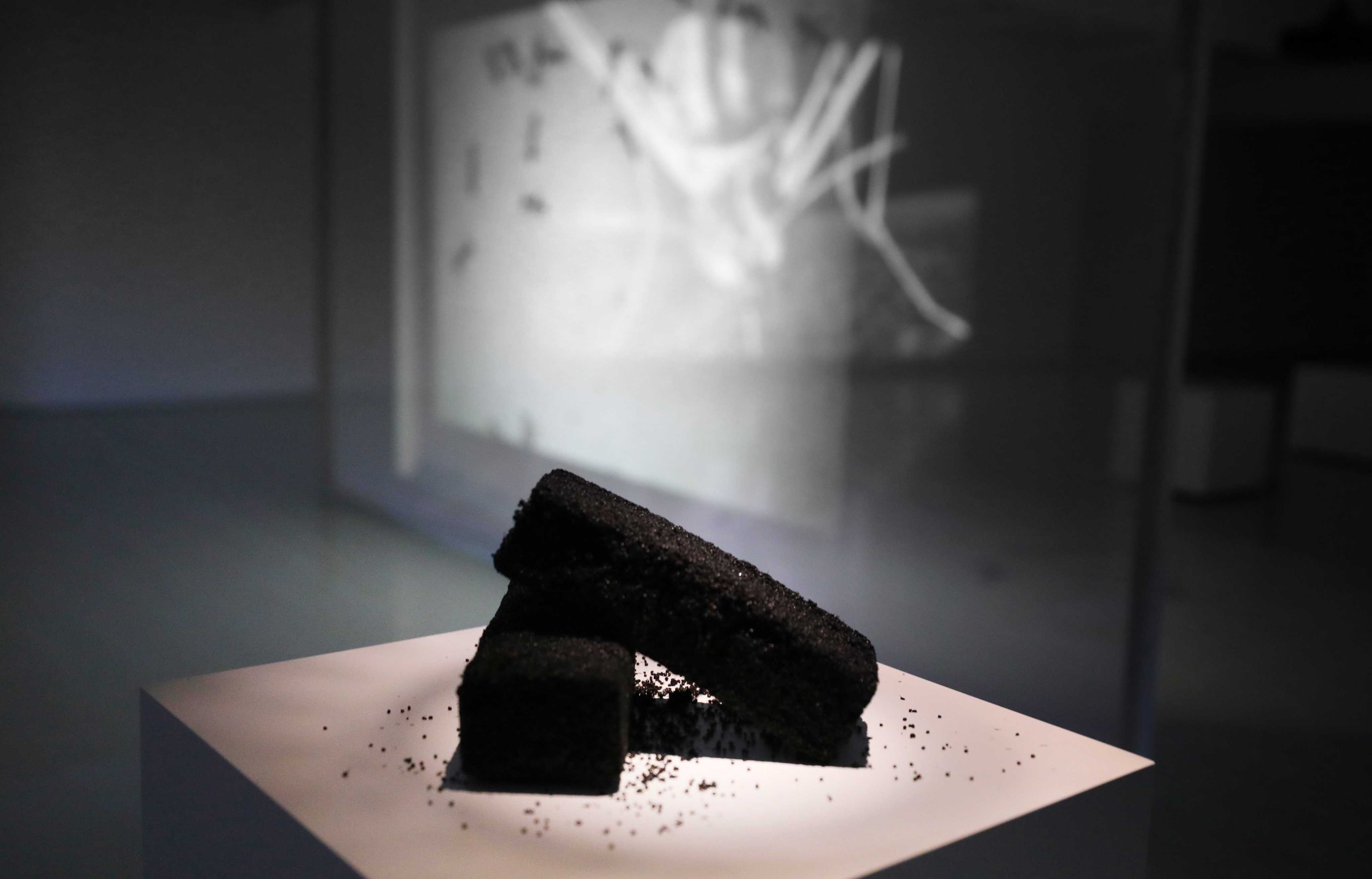 Leung Mee-ping’s “Underneath the Feet, is Ground” (2009), made of compressed ant corpses, is currently on show at an exhibition at Hong Kong’s Osage Gallery. Photo: Joel Lam via Osage Gallery