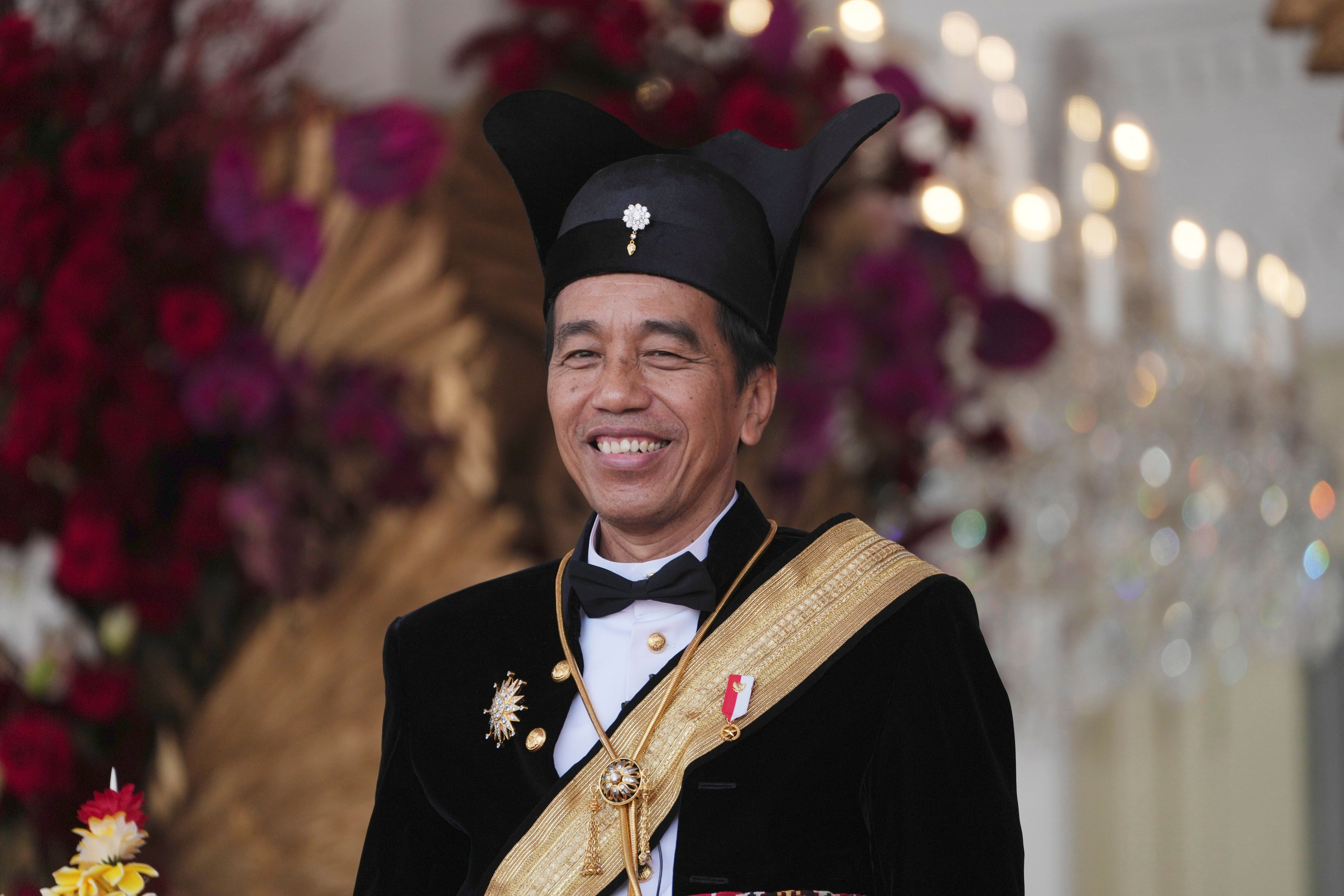 Indonesian President Joko Widodo celebrates the country’s 78th anniversary of independence at Merdeka Palace in Jakarta on August 17. Photo: AP