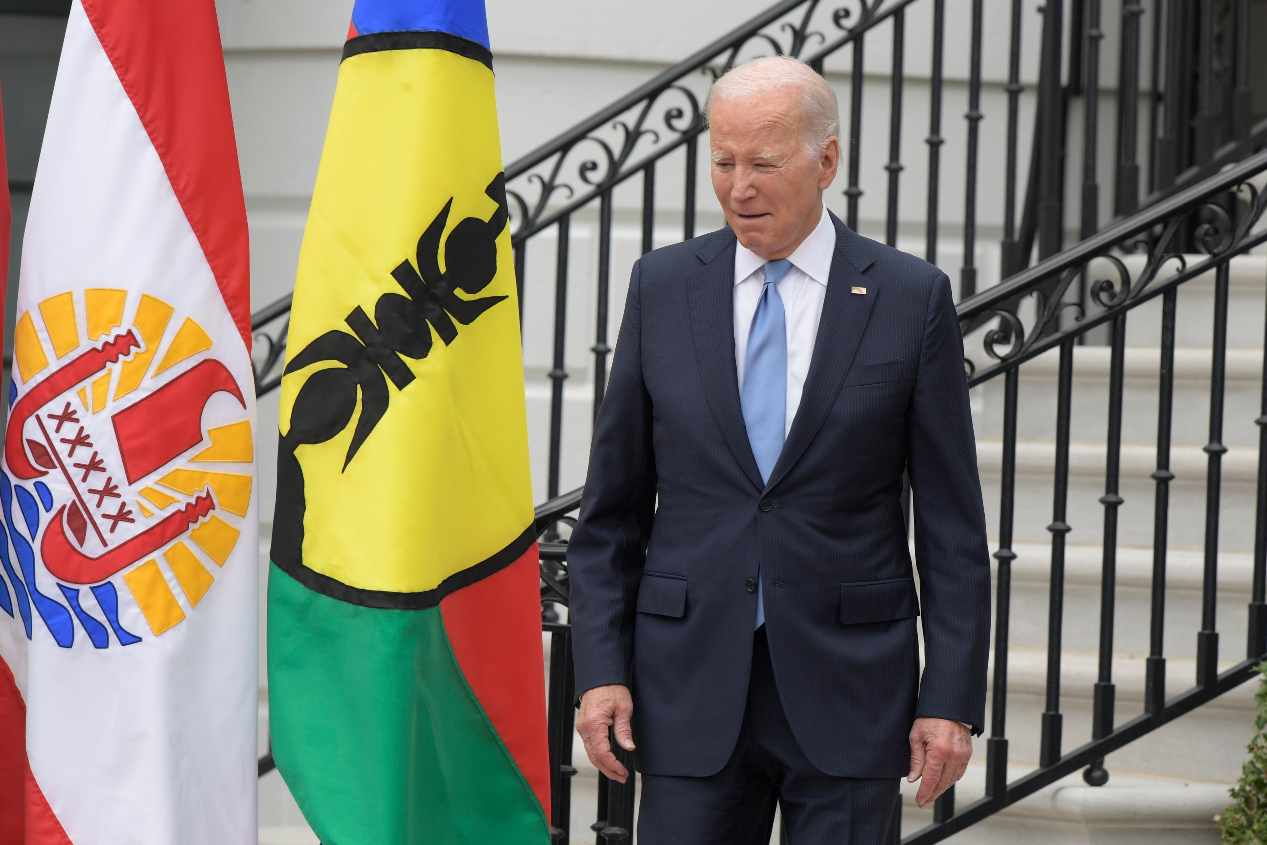 US President Joe Biden walks to join a photo opportunity with Pacific Islands Forum leaders at the White House on Monday. Photo: Photo: ZUMA Press Wire/dpa