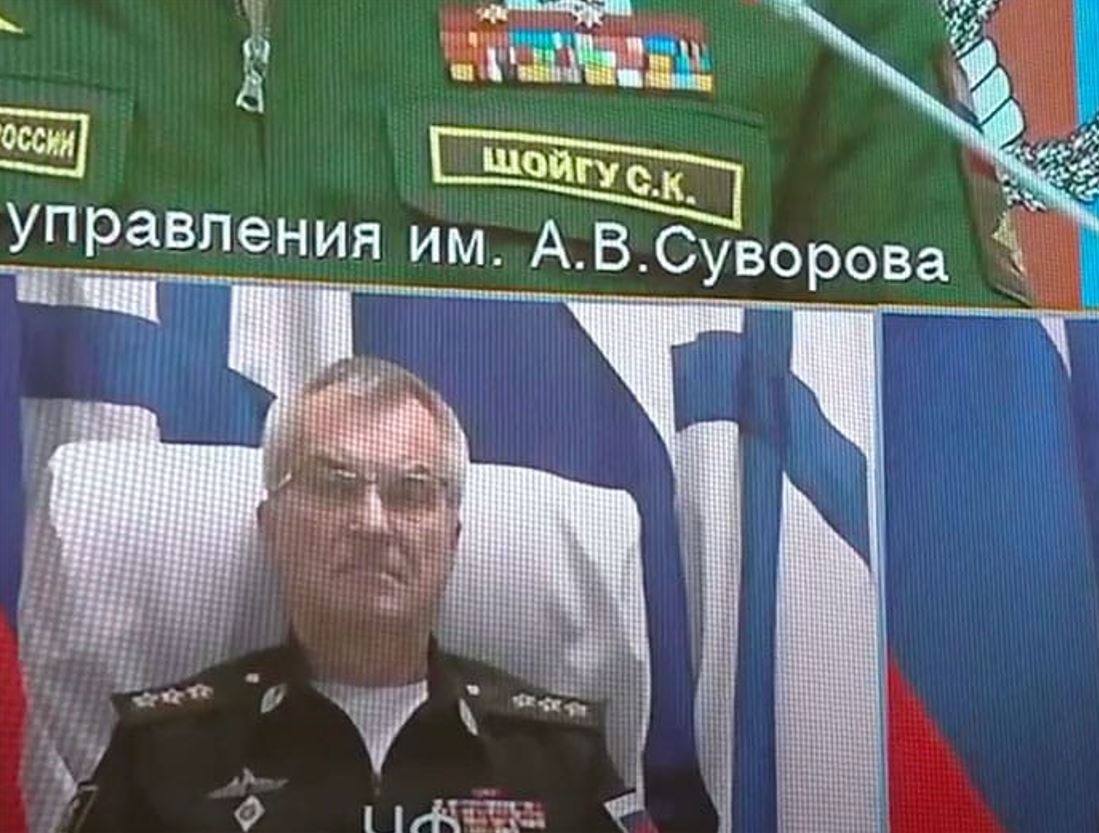 Admiral Viktor Sokolov appeared in images and video distributed by Russia’s Defence Ministry. Photo: Russia Defence Ministry