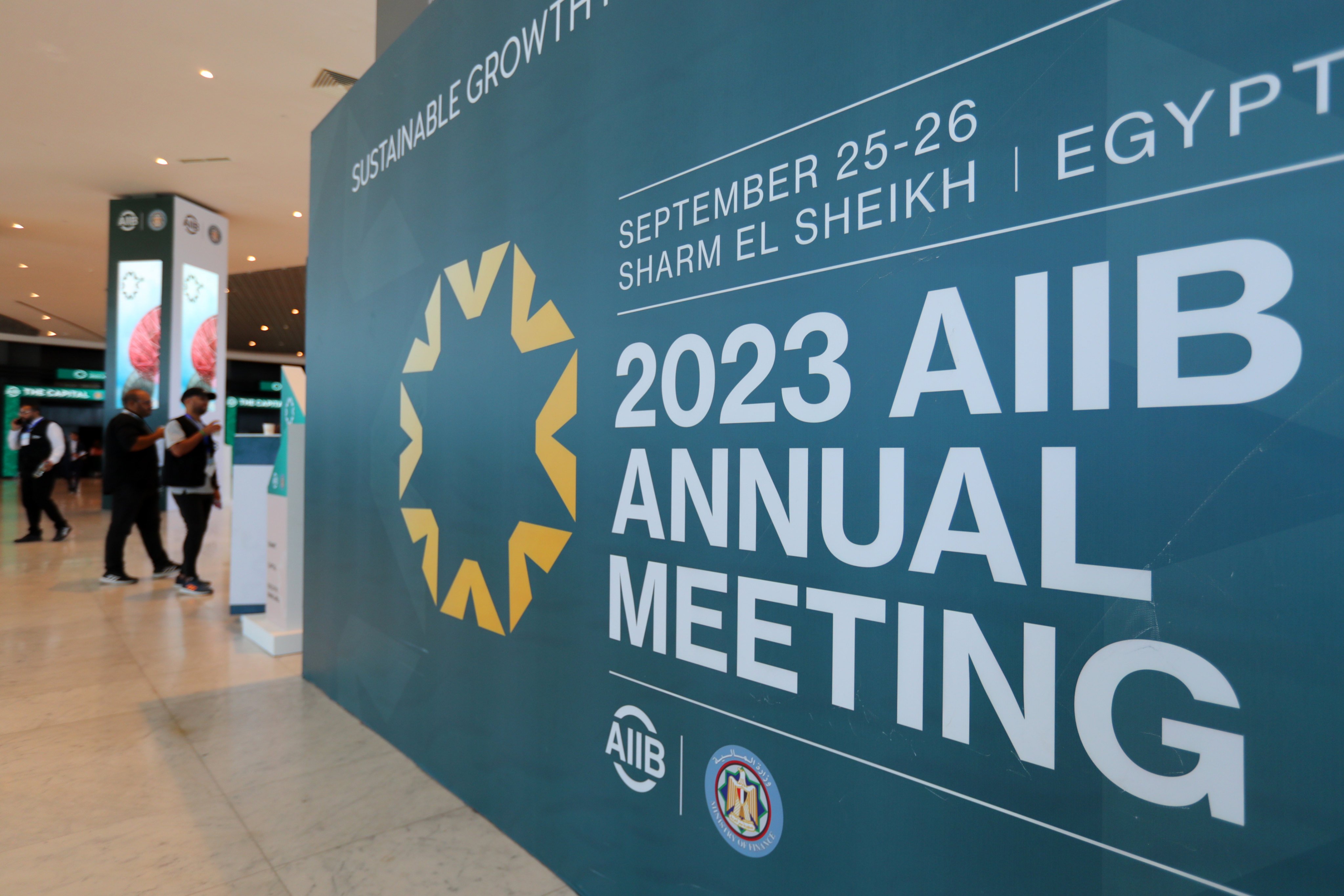 The eighth annual meeting of the board of governors of the Asian Infrastructure Investment Bank (AIIB) started on Monday in the Egyptian resort of Sharm El-Sheikh under the theme “Sustainable Growth in a Challenging World”. Photo: Xinhua