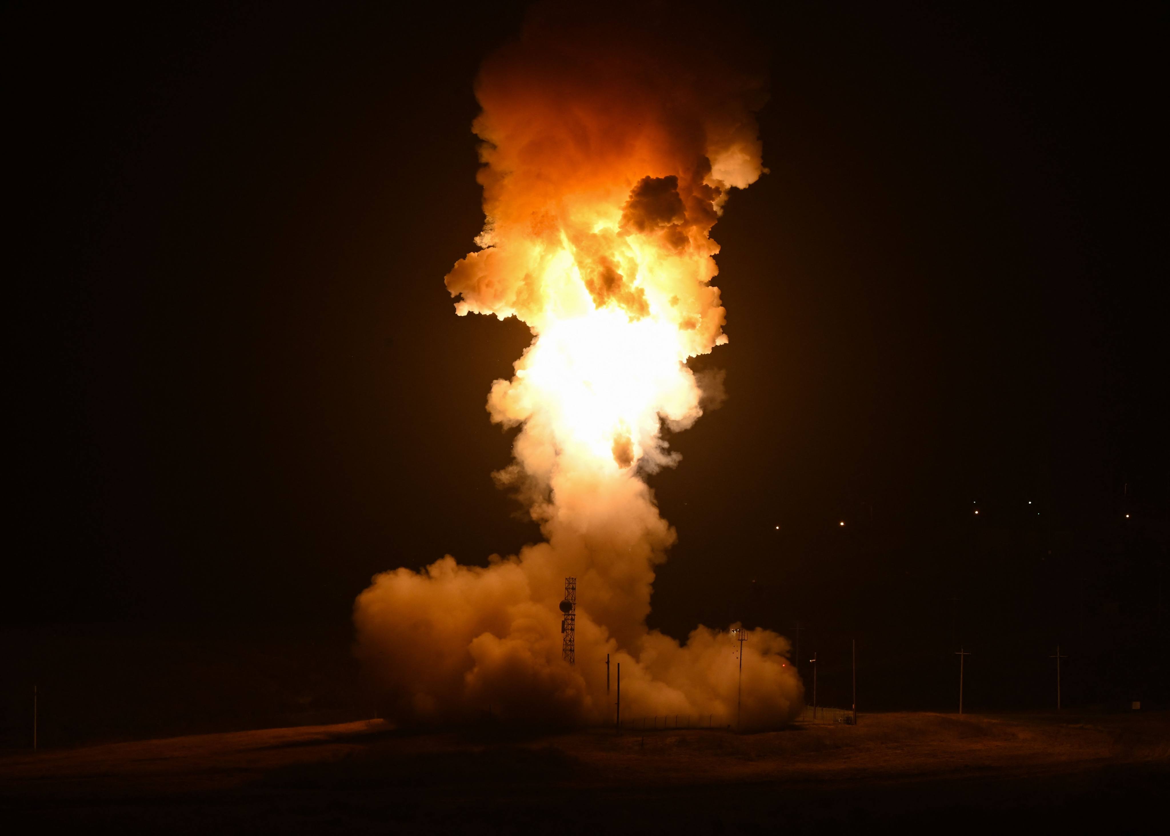 An unarmed Minuteman III intercontinental ballistic missile is launched from Vandenberg Space Force Base in California on September 6. Photo: US Department of Defence via AFP