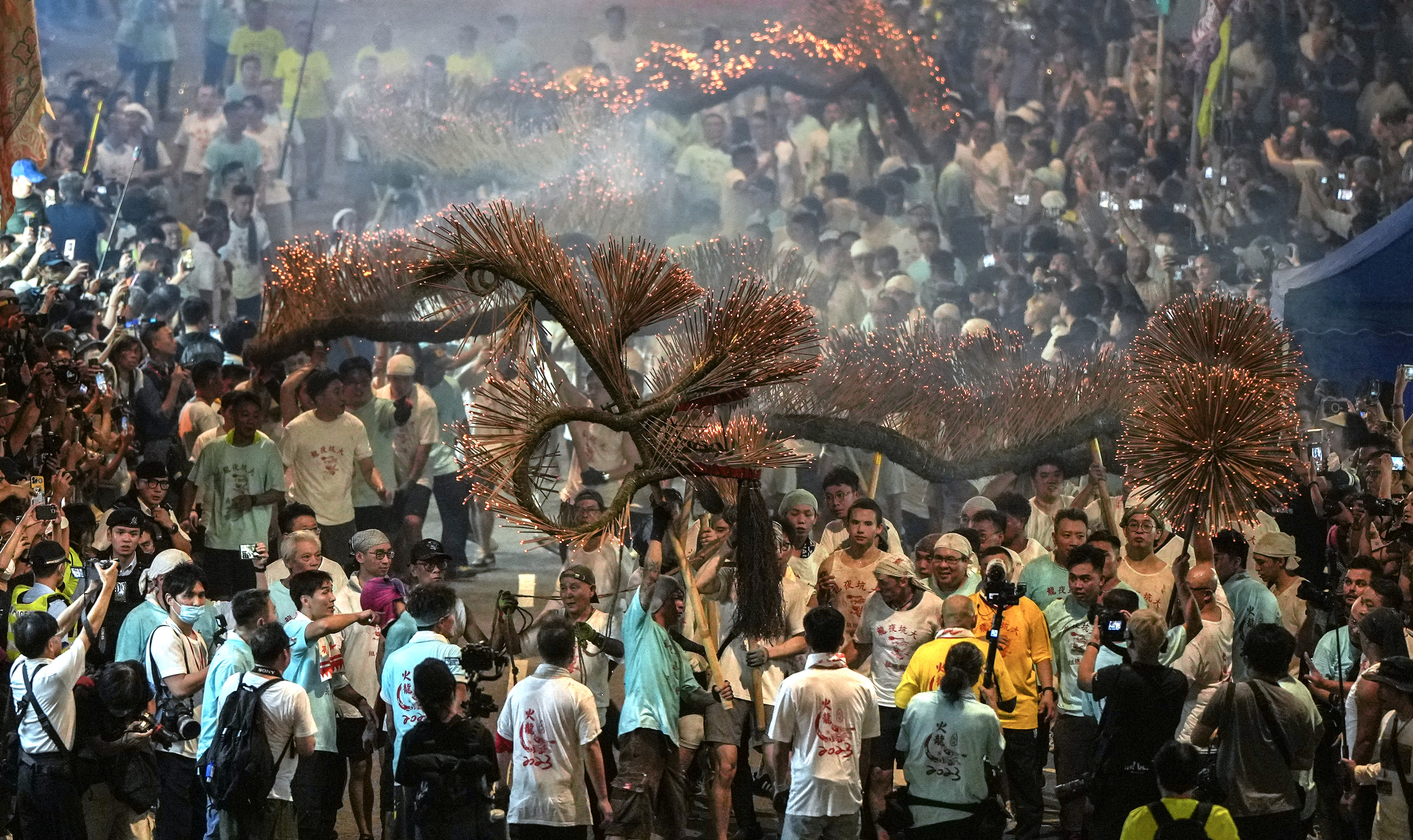 The annual fire dragon dance is part of Hong Kong’s Mid-Autumn Festival celebrations. Photo: Sam Tsang