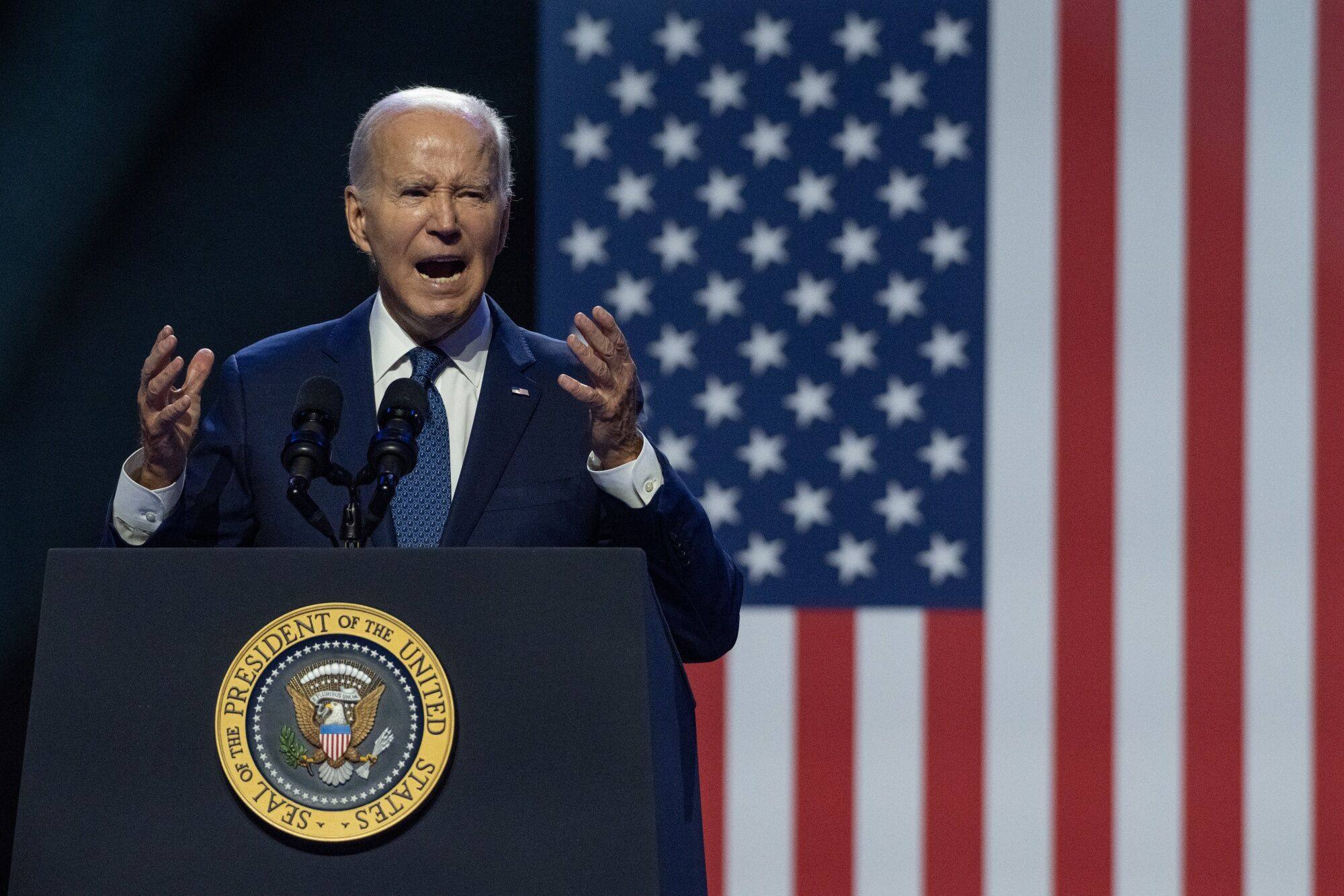 US President Joe Biden speaking in Tempe, Arizona. Photo: Bloomberg