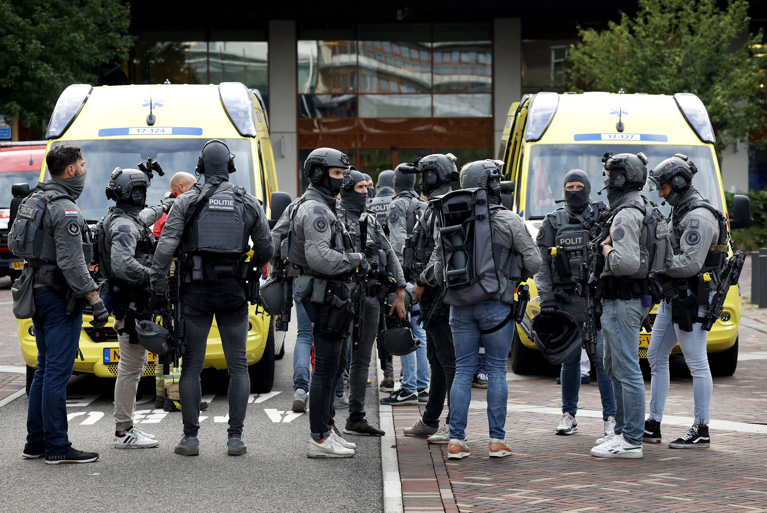 Netherlands’ special intervention police officers at the Erasmus University Medical Centre in Rotterdam. Photo: TNS